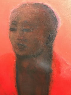 Red robe; Jan Kovaleski; American born 20th c; oil on canvas