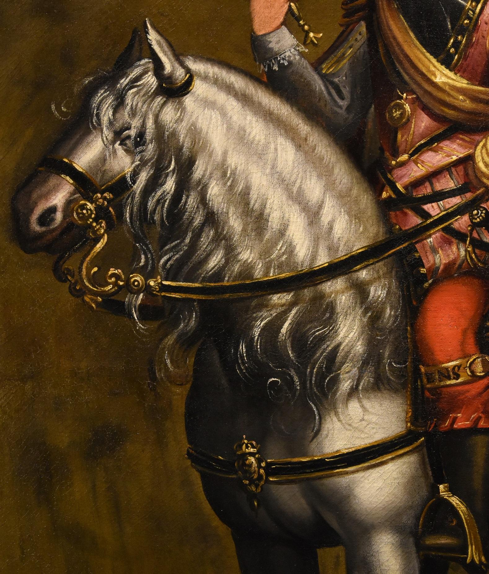 Reiterporträt Kraeck, Öl auf Leinwand, Alter Meister, 16./17. Jahrhundert, Italien im Angebot 7