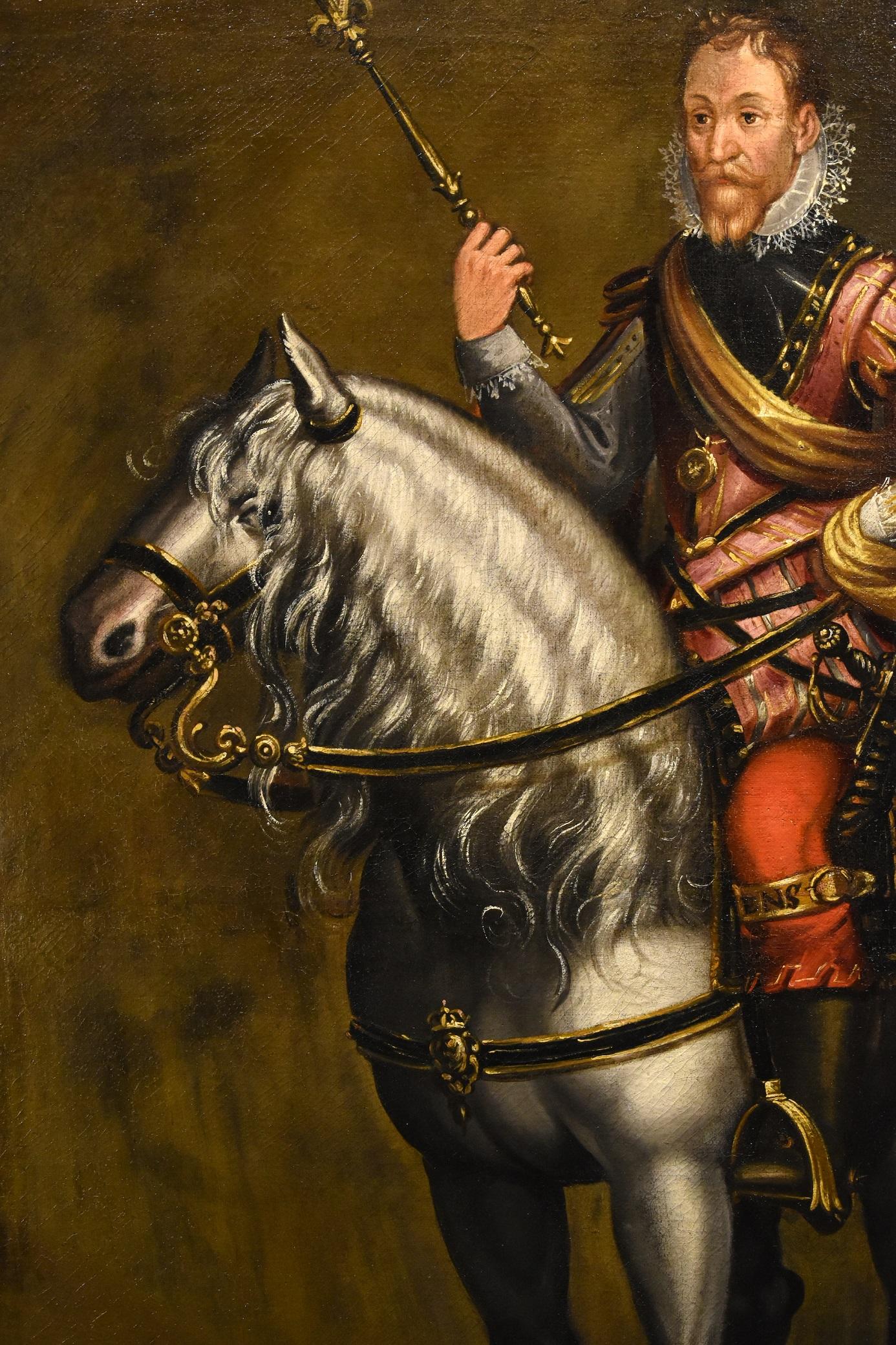Reiterporträt Kraeck, Öl auf Leinwand, Alter Meister, 16./17. Jahrhundert, Italien im Angebot 6
