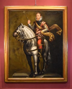 Equestrian Portrait Kraeck Paint Oil on canvas Old master 16/17th Century Italy