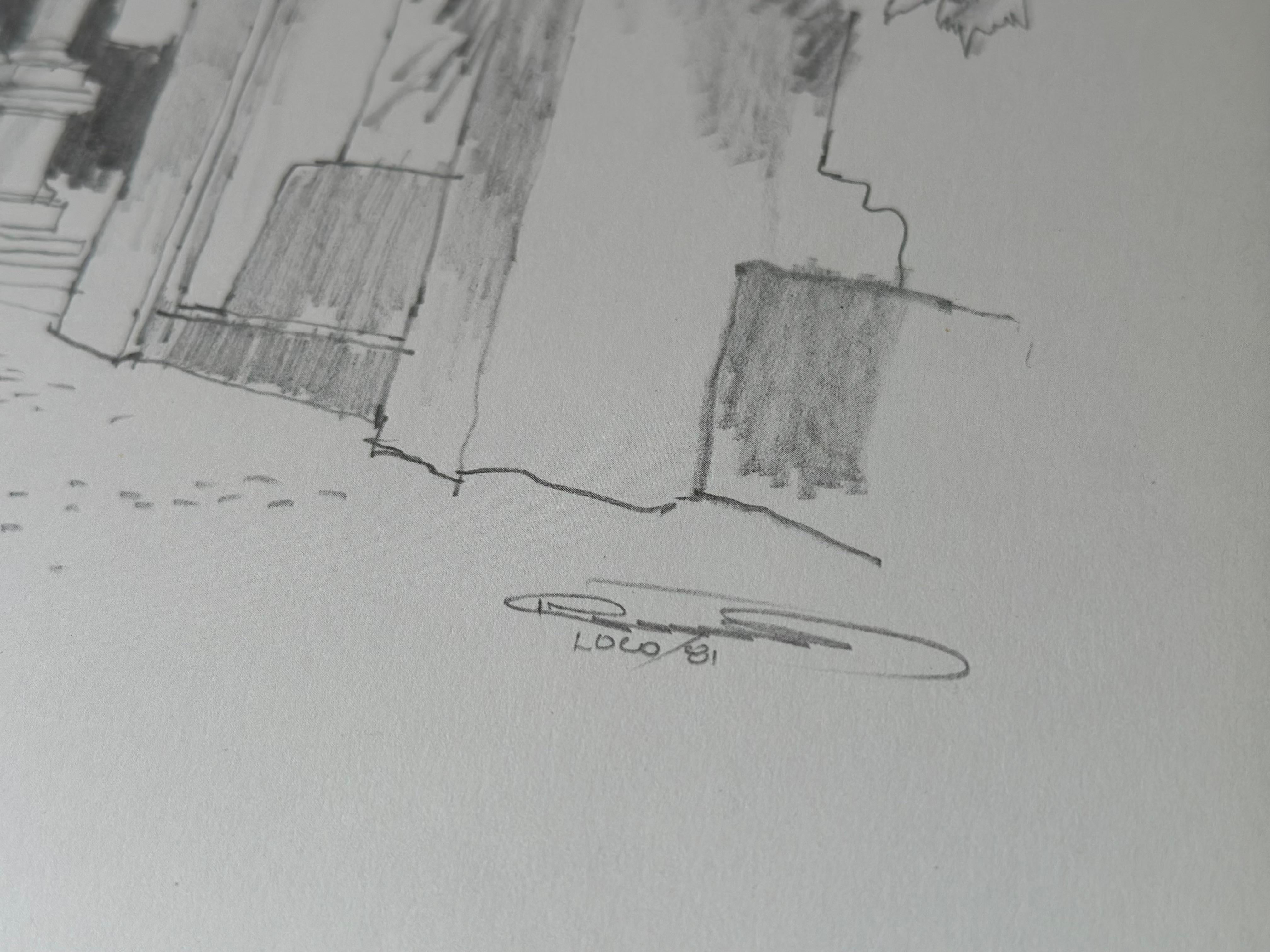 Jan Kristofori Original Pencil Sketches, Set of 3, Swiss Motives, town 