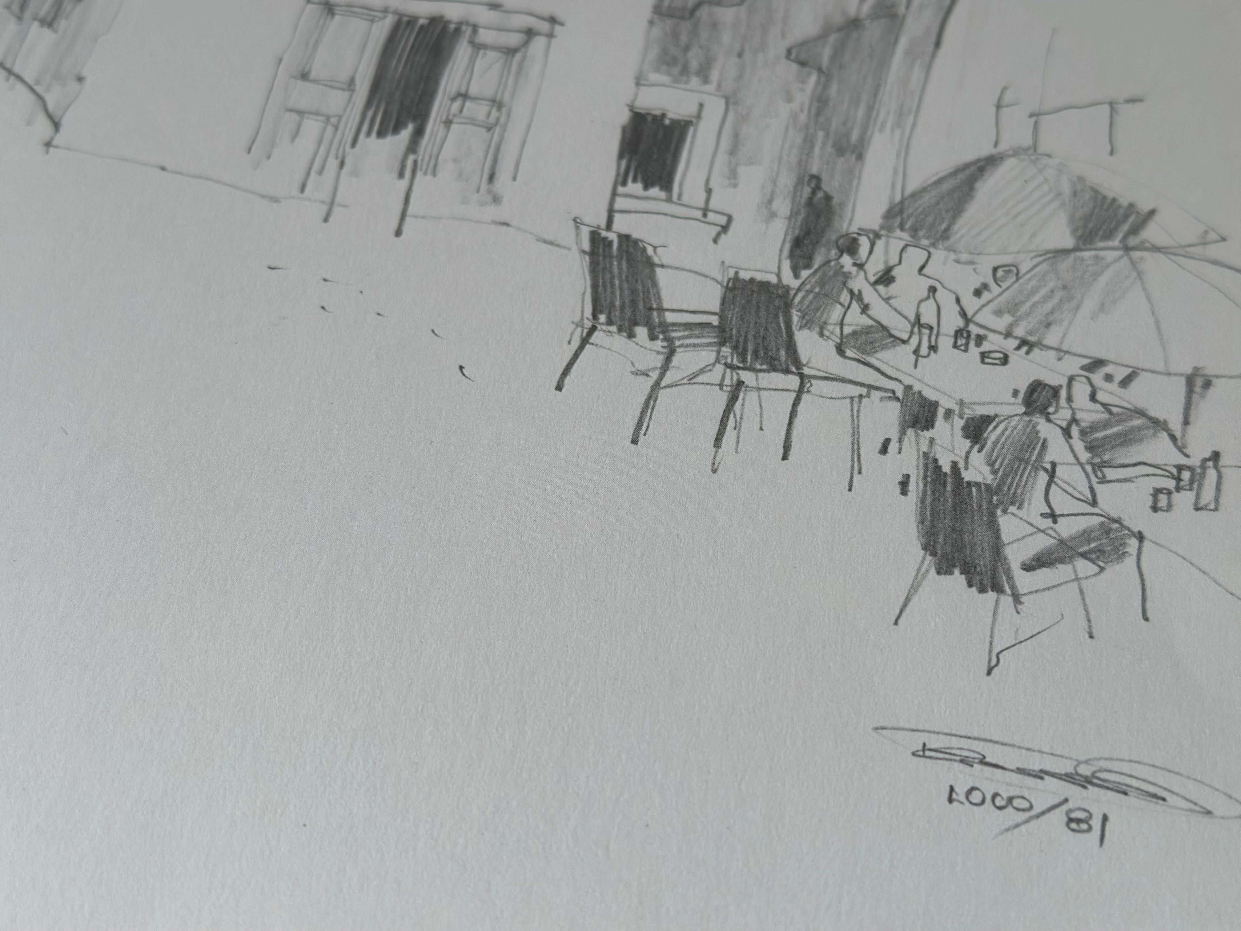 Paper Jan Kristofori Original Pencil Sketches, Set of 3, Swiss Motives, town 