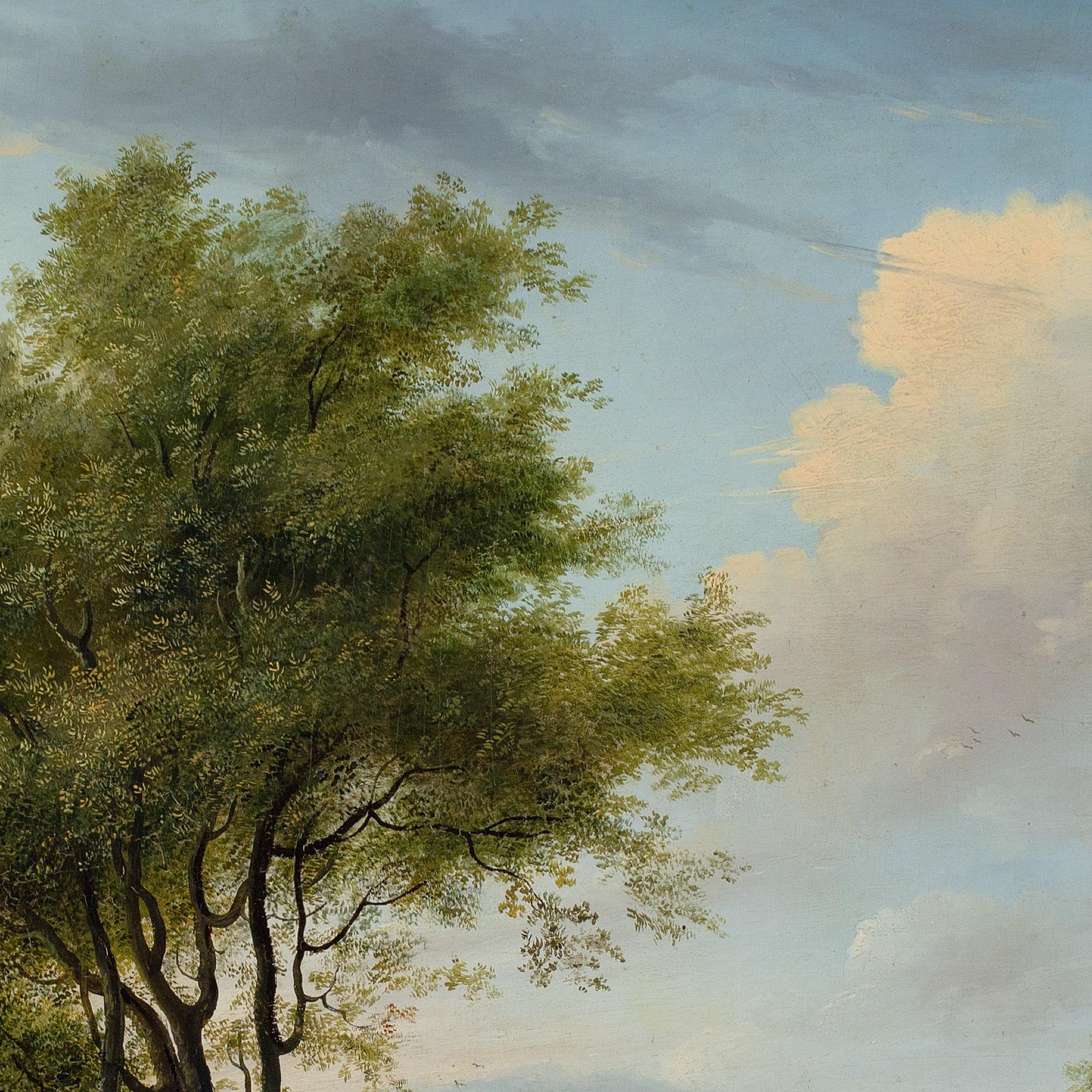 Jan Ludewick De Wouters, Bewaldete Landschaft mit Reitern, Ruine und entfernter Stadt im Angebot 8