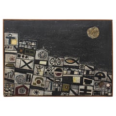 Jan Luigi Fini. Técnica Mixta, Aplicaciones Collage E Firmado y Fechado