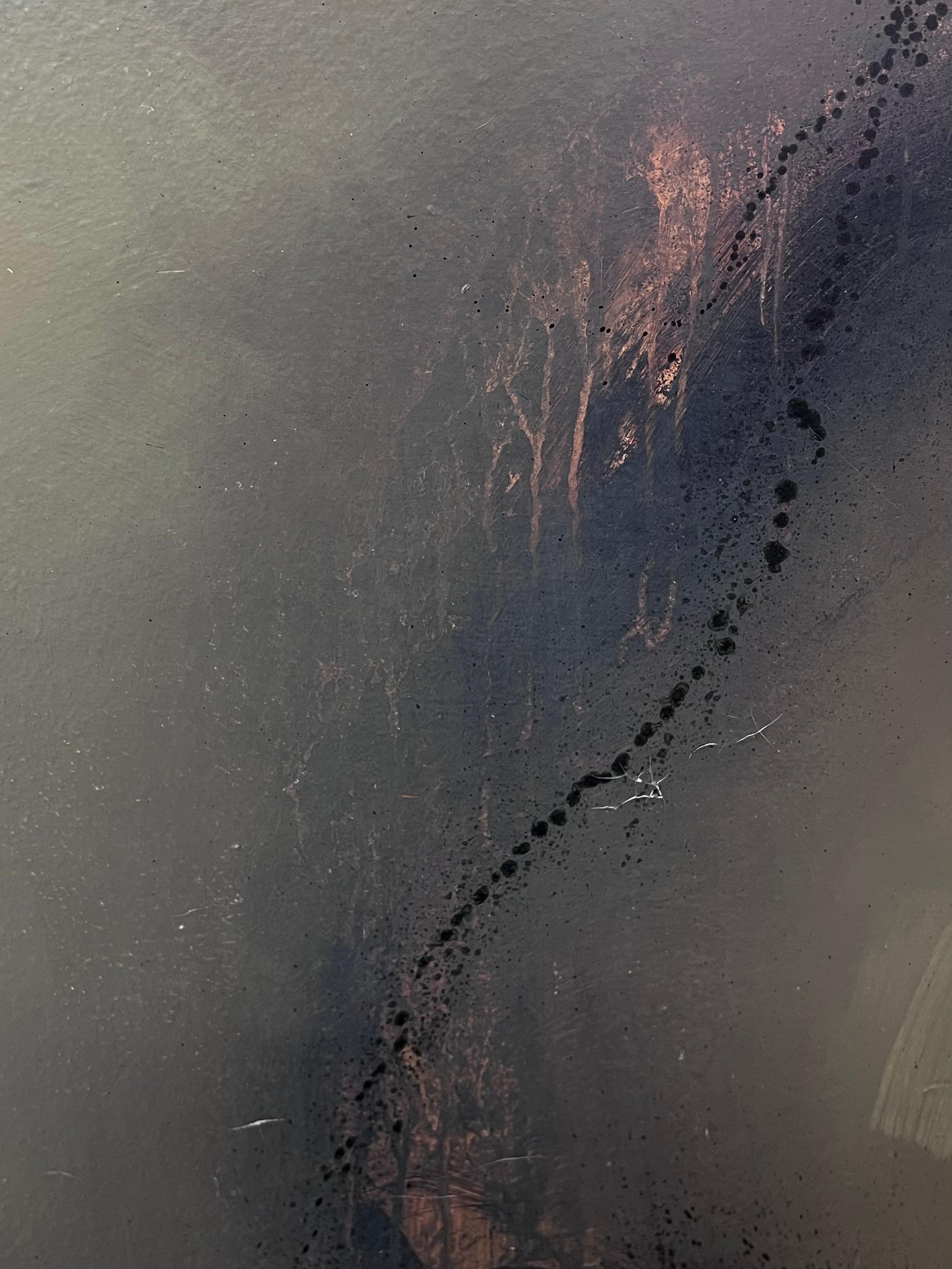 Immense peinture expressionniste contemporaine française signée Atmospheric Greys - Post-impressionnisme Painting par Jan Maï