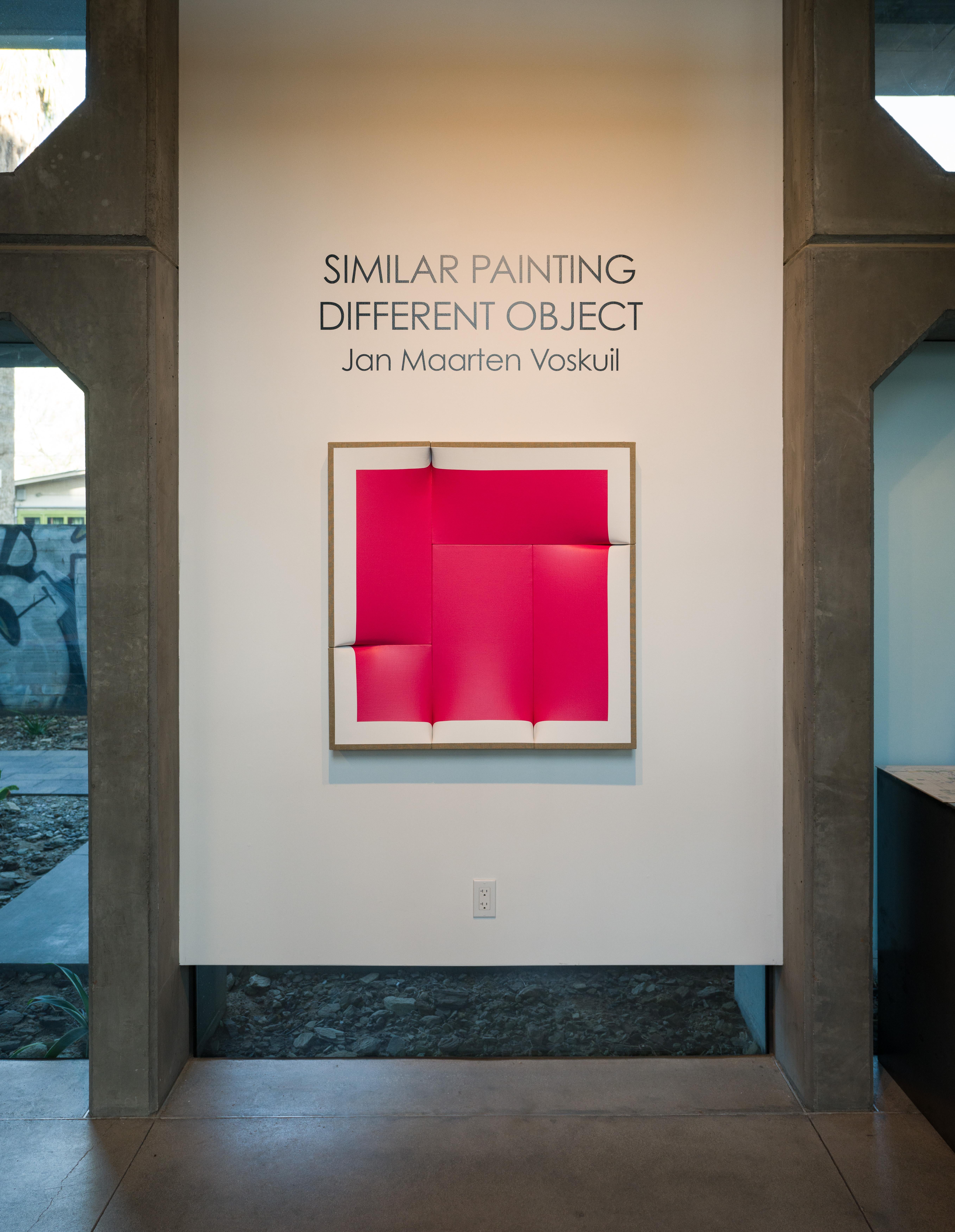 6, 2 cm (rosa quinacridone) - Abstract Painting Grigio di Jan Maarten Voskuil