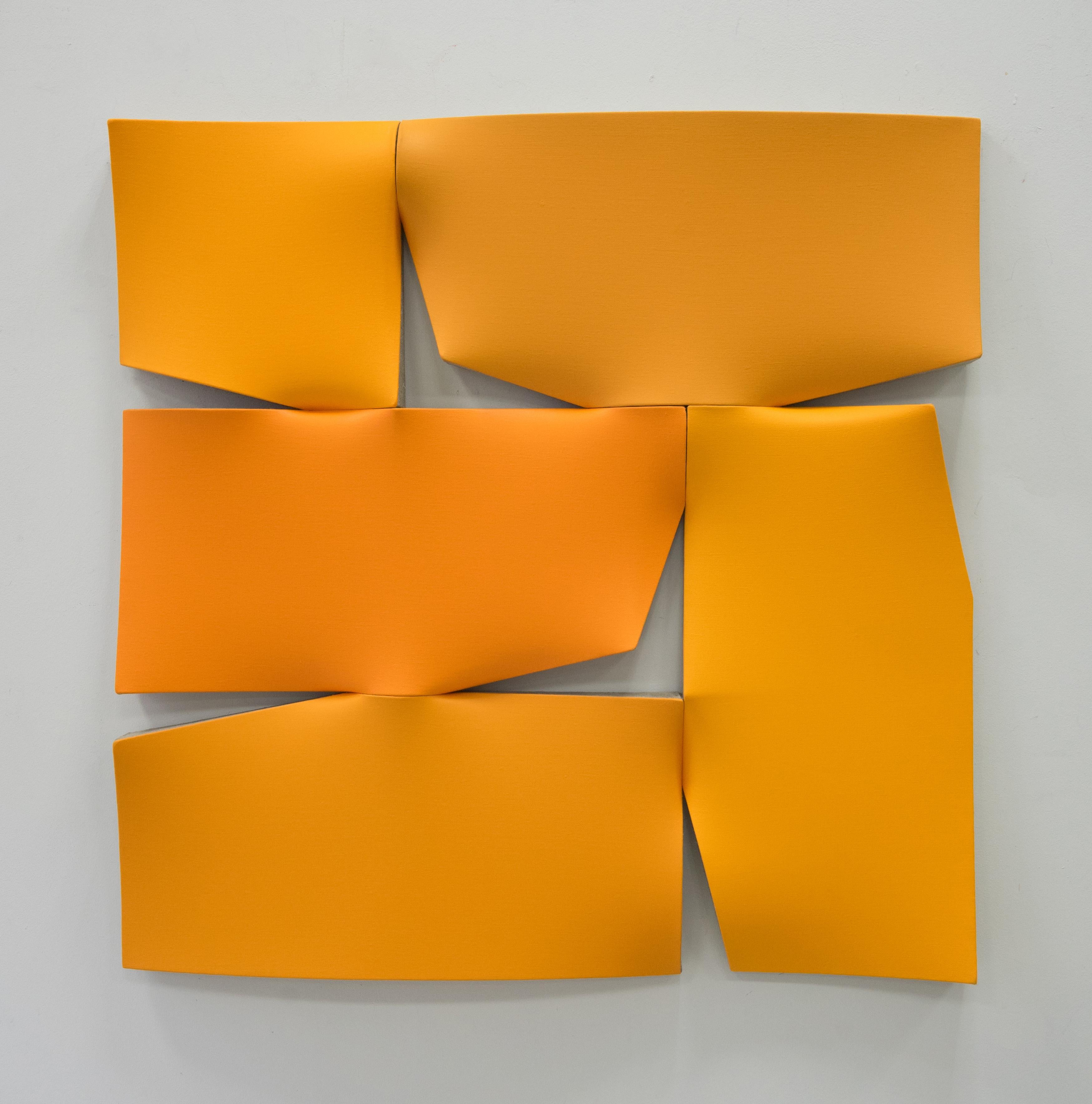 Cuts n Tears (arancione) - Painting Astratto di Jan Maarten Voskuil