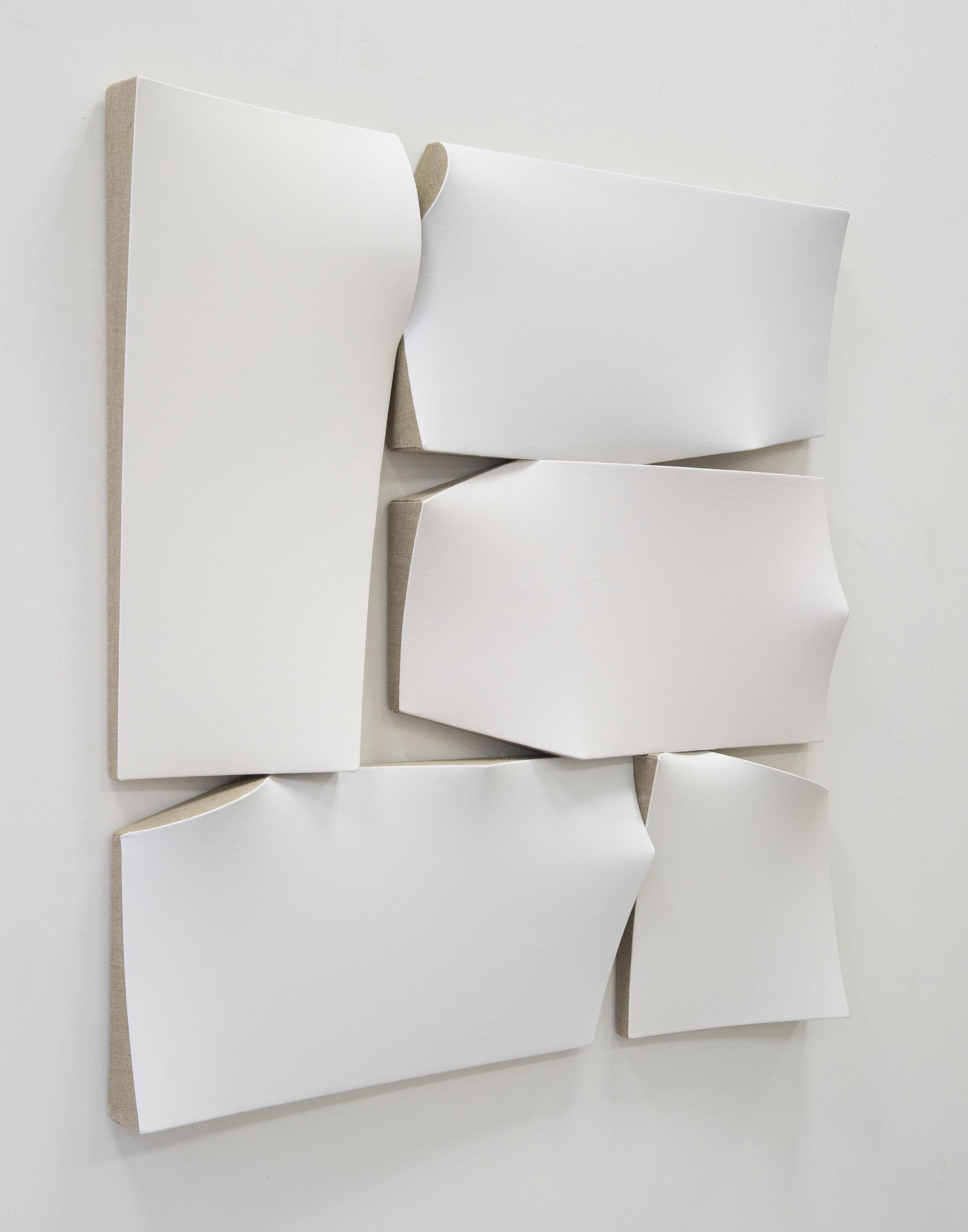 Cuts n Tears (Weiß) (Geometrische Abstraktion), Painting, von Jan Maarten Voskuil