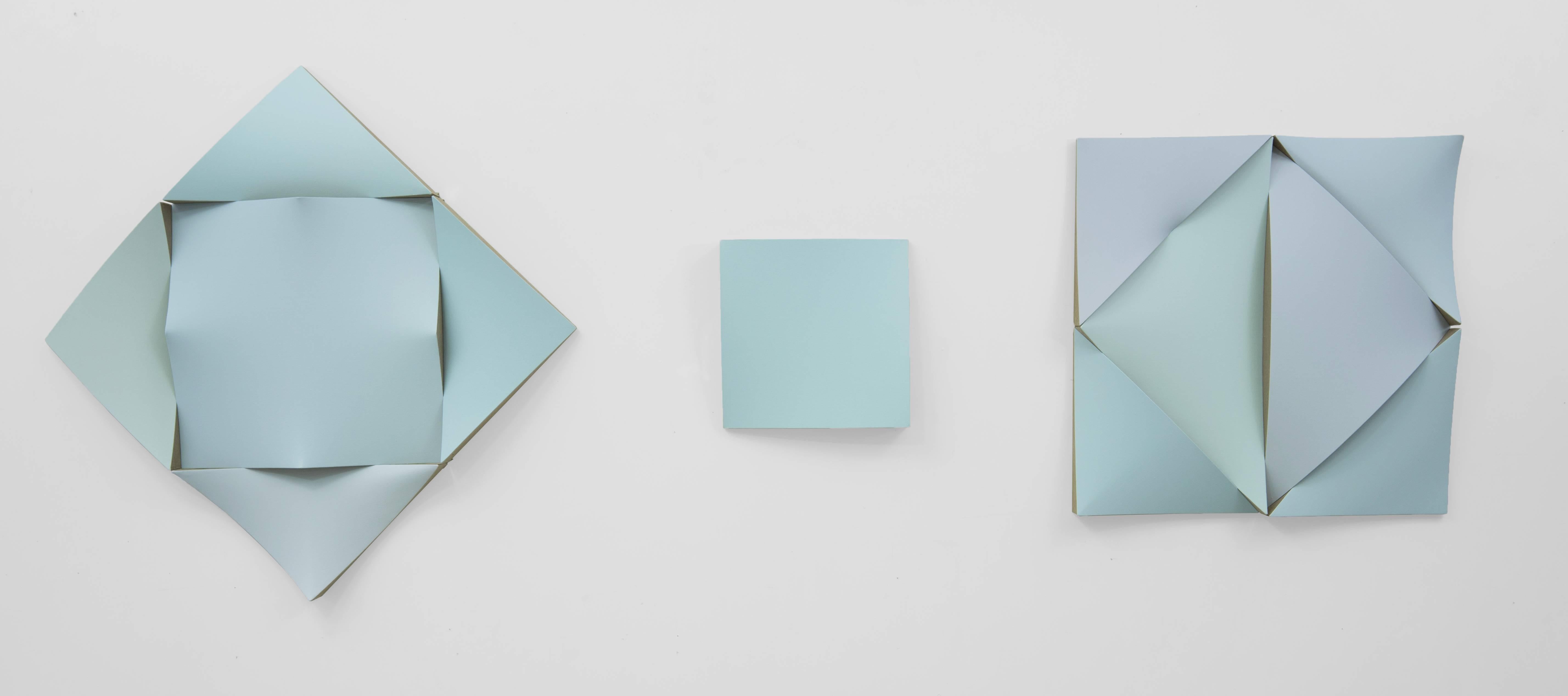 Non-fit Mobile Exhibition Unit Blues - Minimalist Painting by Jan Maarten Voskuil