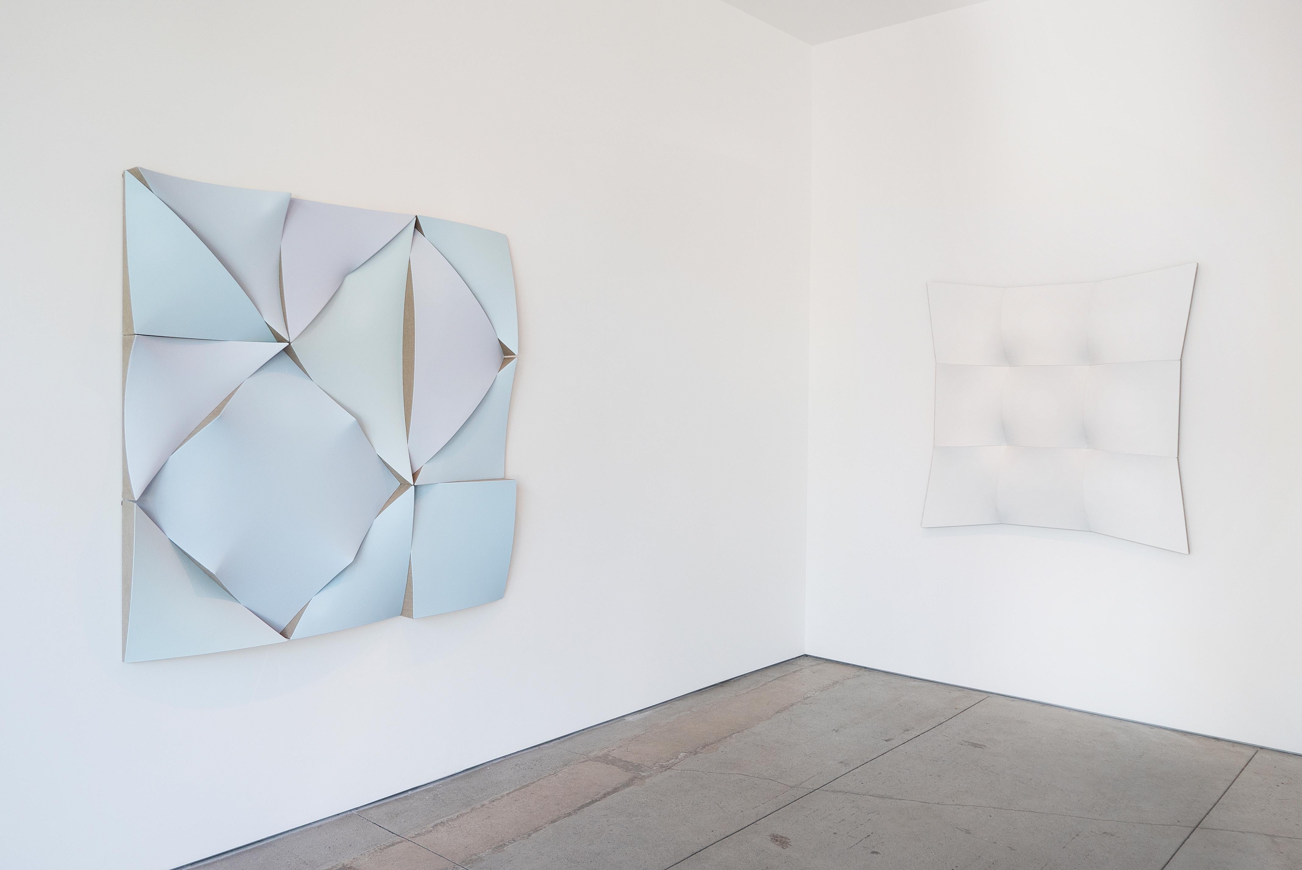 Non-fit Mobile Exhibition Unit Blues - Gray Abstract Painting by Jan Maarten Voskuil