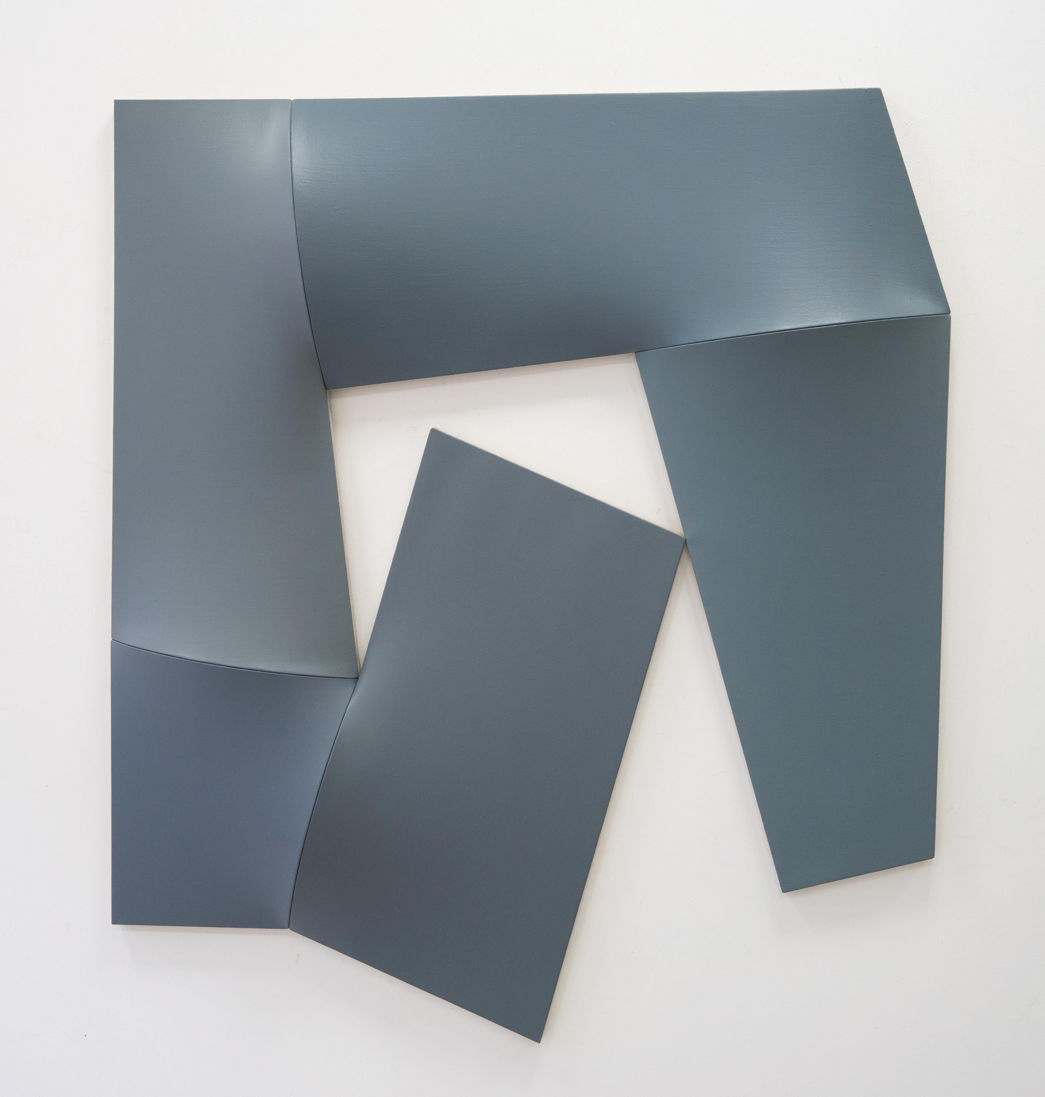 Spiraling Square (greys) - Abstract Geometric Painting by Jan Maarten Voskuil