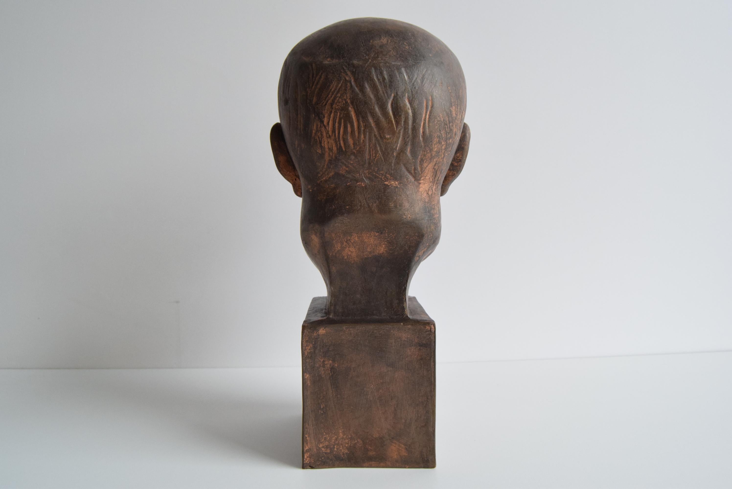Ceramica Busto in ceramica di Jan Masaryk, anni '50 circa. in vendita