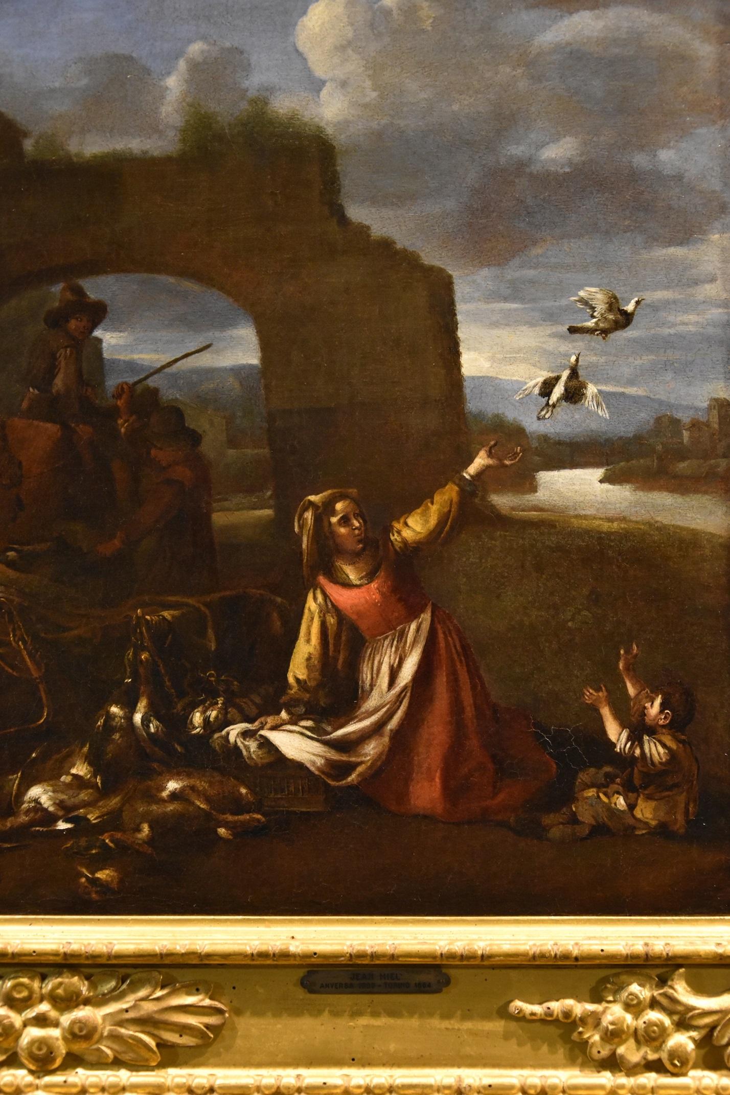 Landschaft Jagd Miel Gemälde 17. Jahrhundert Öl auf Leinwand Flemish Old master im Angebot 7