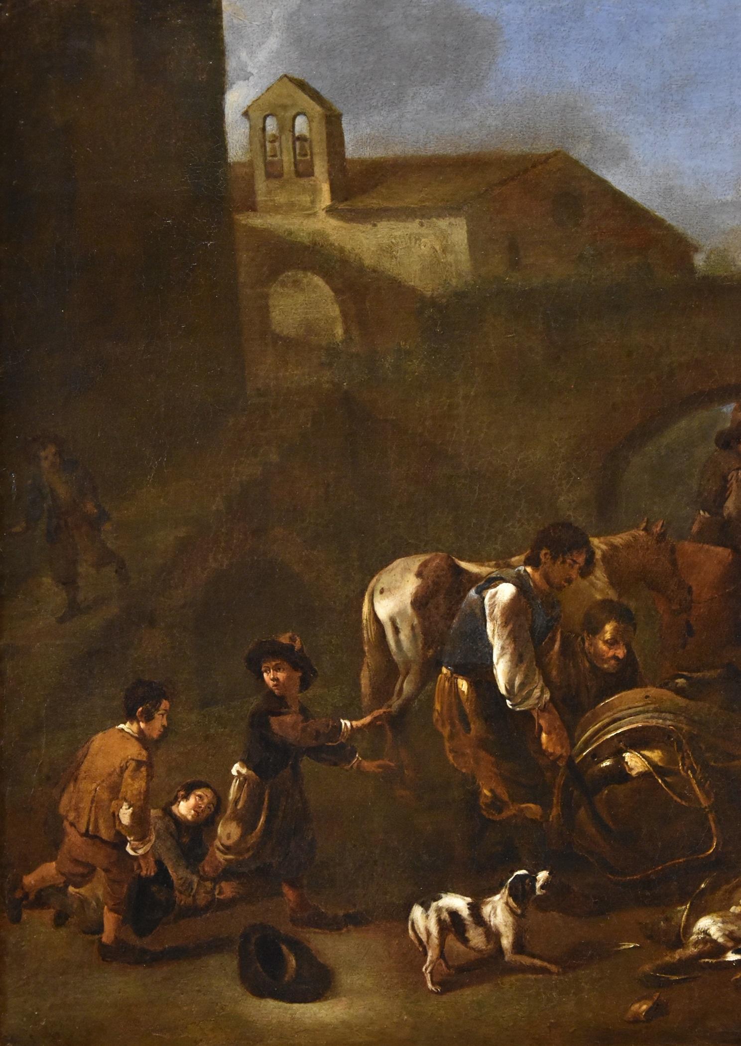 Jan Miel (Antwerpen, 1599 - Turin, 1663)
zurechenbar
Rückkehr von der Jagd

Öl auf Leinwand (51 x 66 cm Gerahmt 74 x 89 cm)

Alle Einzelheiten sind auf der folgenden LIEN zu finden

Das Werk gehört sowohl im Hinblick auf den Schnitt der Szene als