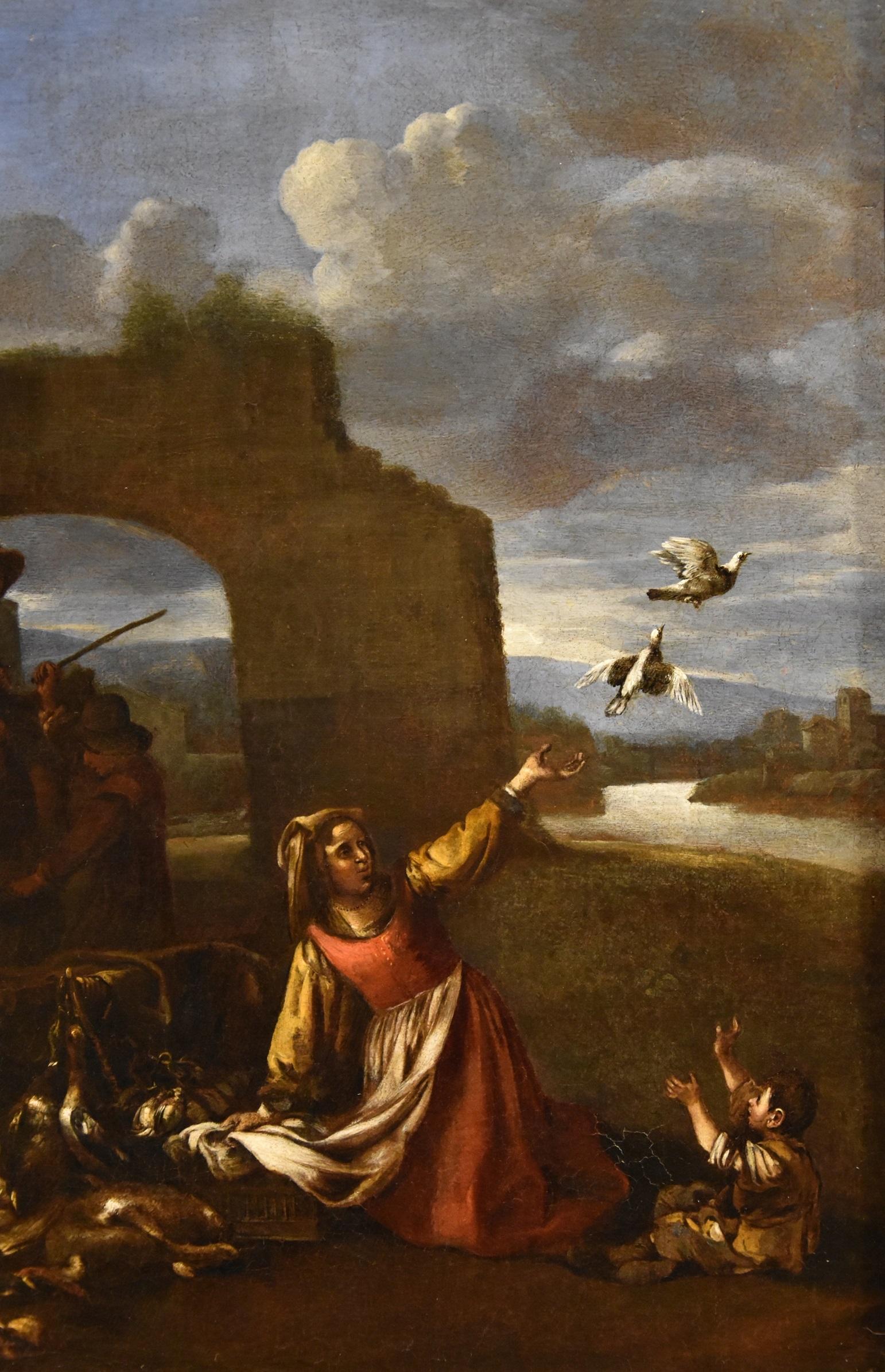 Landschaft Jagd Miel Gemälde 17. Jahrhundert Öl auf Leinwand Flemish Old master im Angebot 3