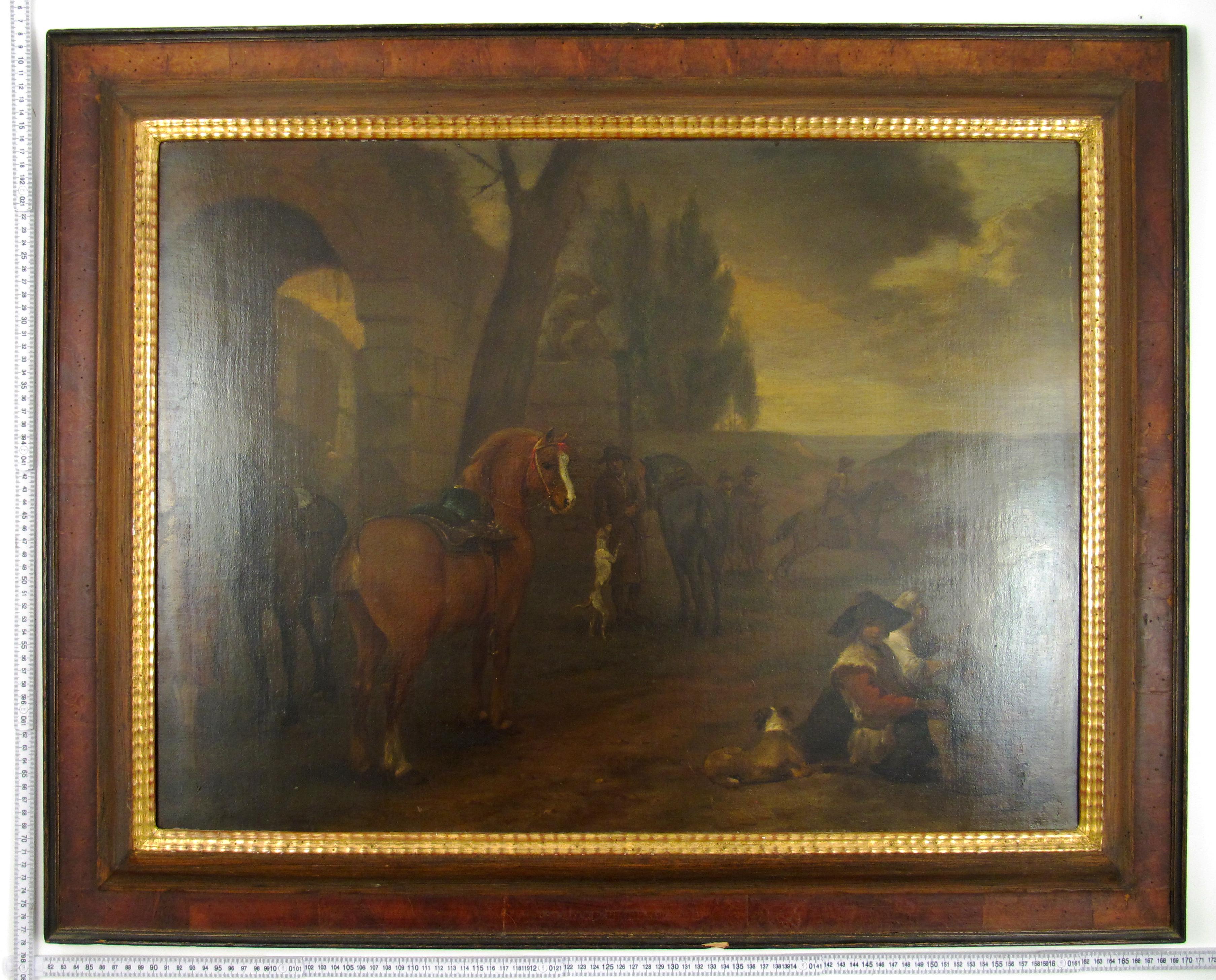 Jan Miel ( 1599- 1663 ) - Hunters Resting - 17th Century Flemish Oil Painting For Sale 8