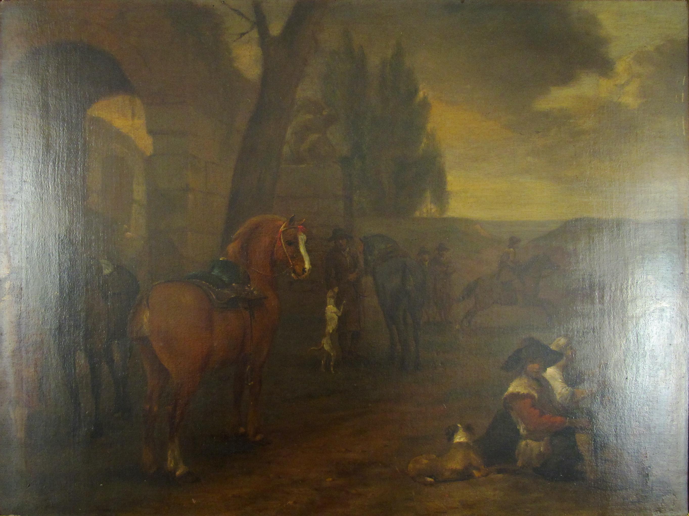 Jan Miel ( 1599- 1663 ) - Rastende Jäger - Flämisches Ölgemälde aus dem 17. im Angebot 3