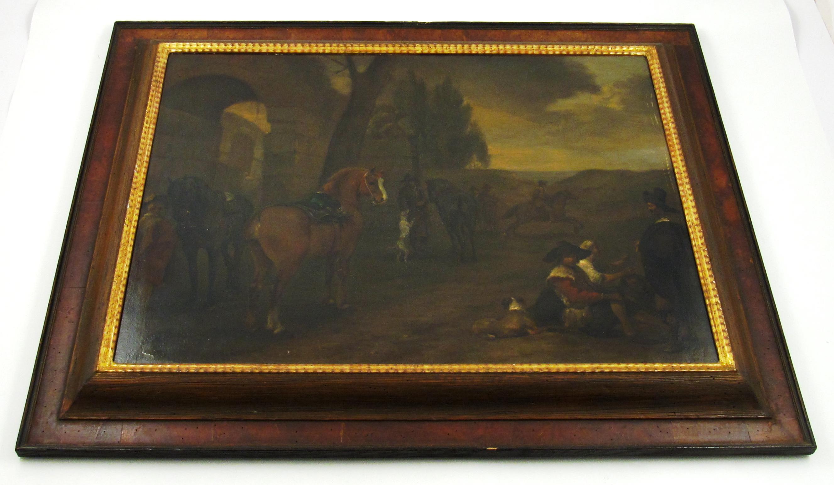 Jan Miel ( 1599- 1663 ) - Hunters Resting - 17th Century Flemish Oil Painting For Sale 2