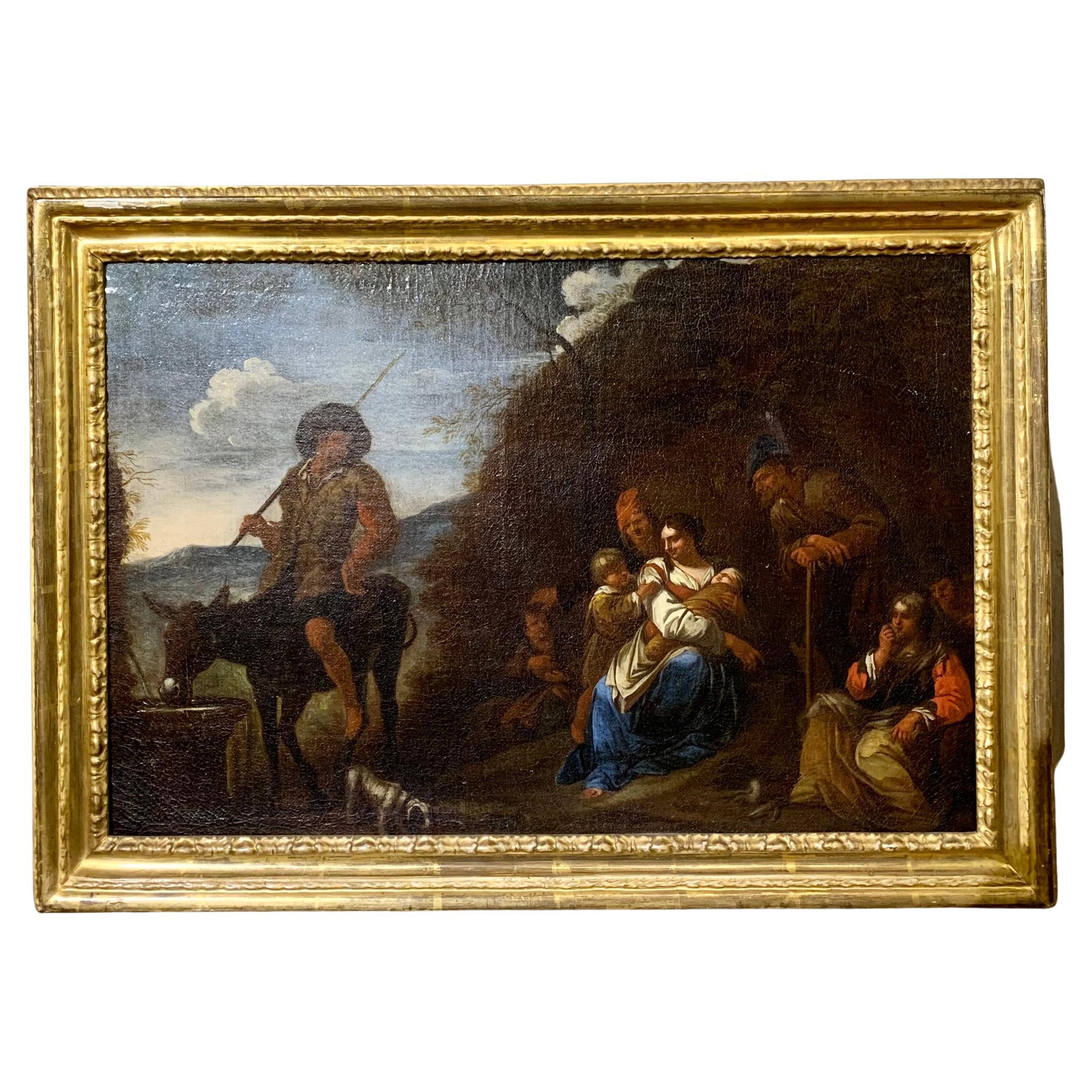 Jan Miel, Rural Scene, Oil on Canvas, Mid XVII Century