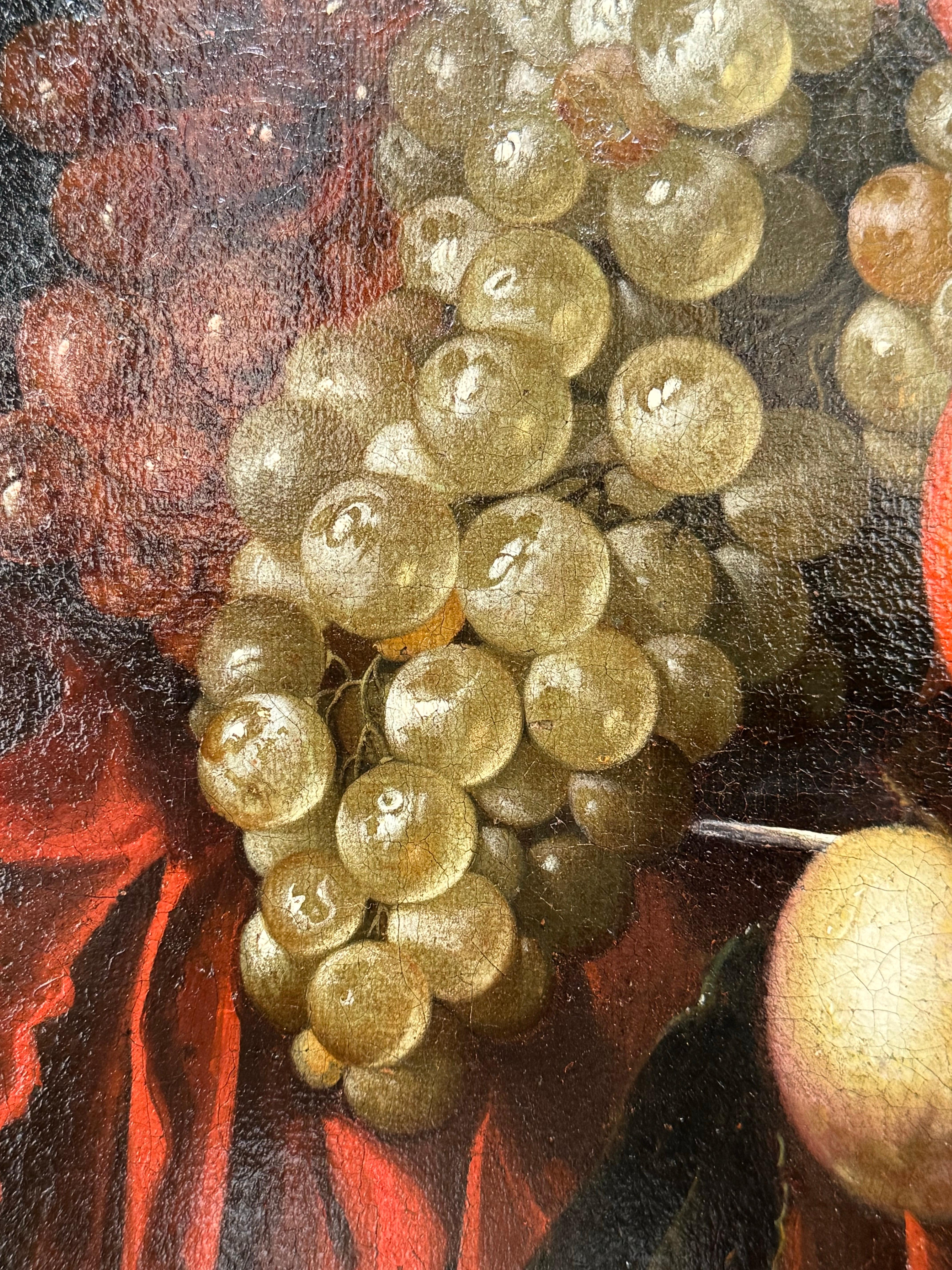 Jan Mortel (attr.) - Niederländisches Stilleben mit Obst, Wein und venezianischem Glas im Angebot 3
