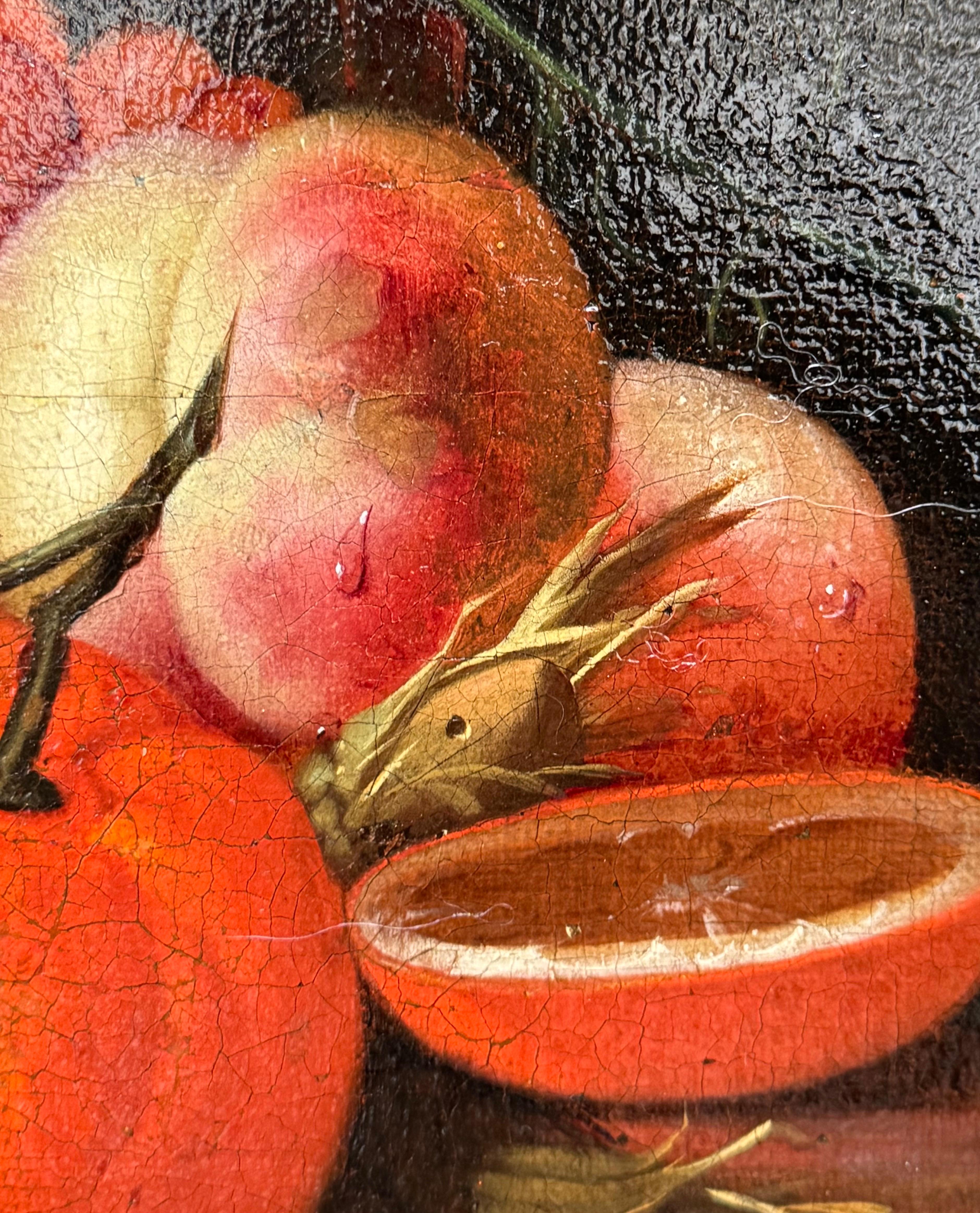 Jan Mortel (attr.) - Niederländisches Stilleben mit Obst, Wein und venezianischem Glas (Europäisch) im Angebot