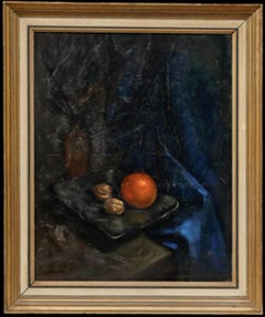 Jan Muller - Framed Mid 20th Century Oil, Still Life with Orange and Walnuts