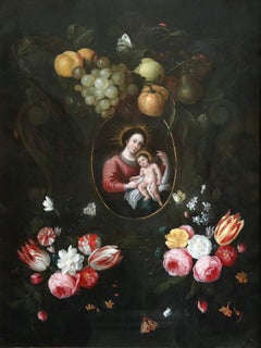 The Madonna & Child - 17th Century Oil, Religious Portrait by Gillemans Younger