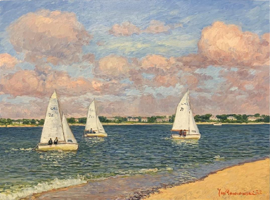 Brant Point Sailing - Painting by Jan Pawlowski