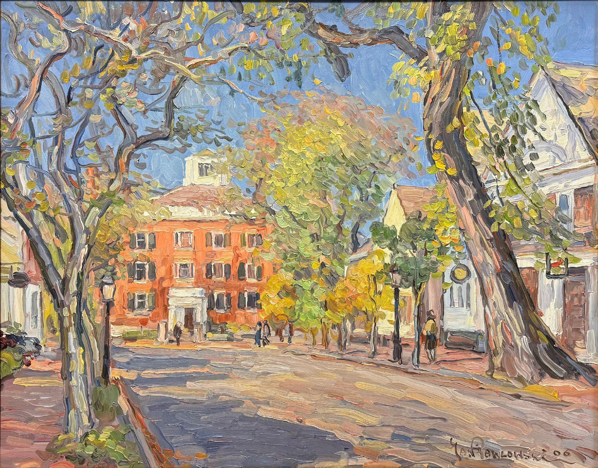 Jan Pawlowski Landscape Painting - Centre Street, Nantucket