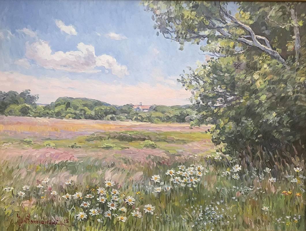 Landscape Painting de Jan Pawlowski - Campo de margaritas