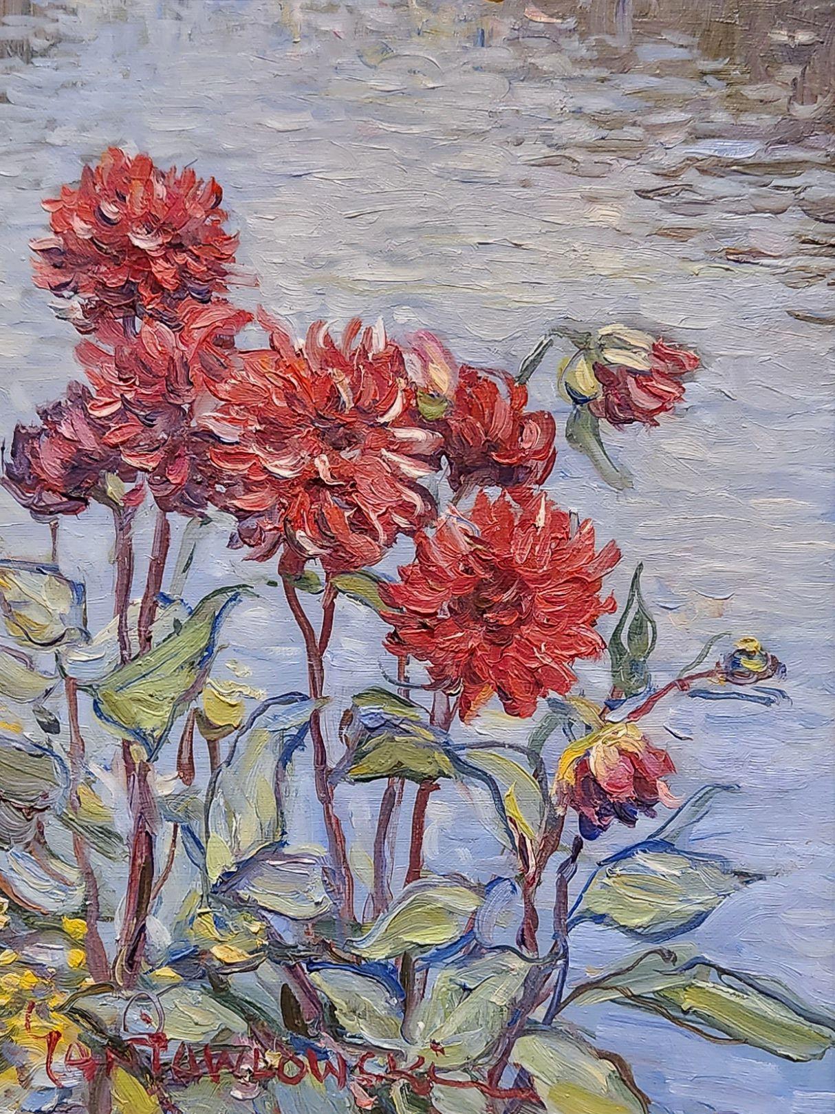 Jan Pawlowski Landscape Painting - Red Flowers
