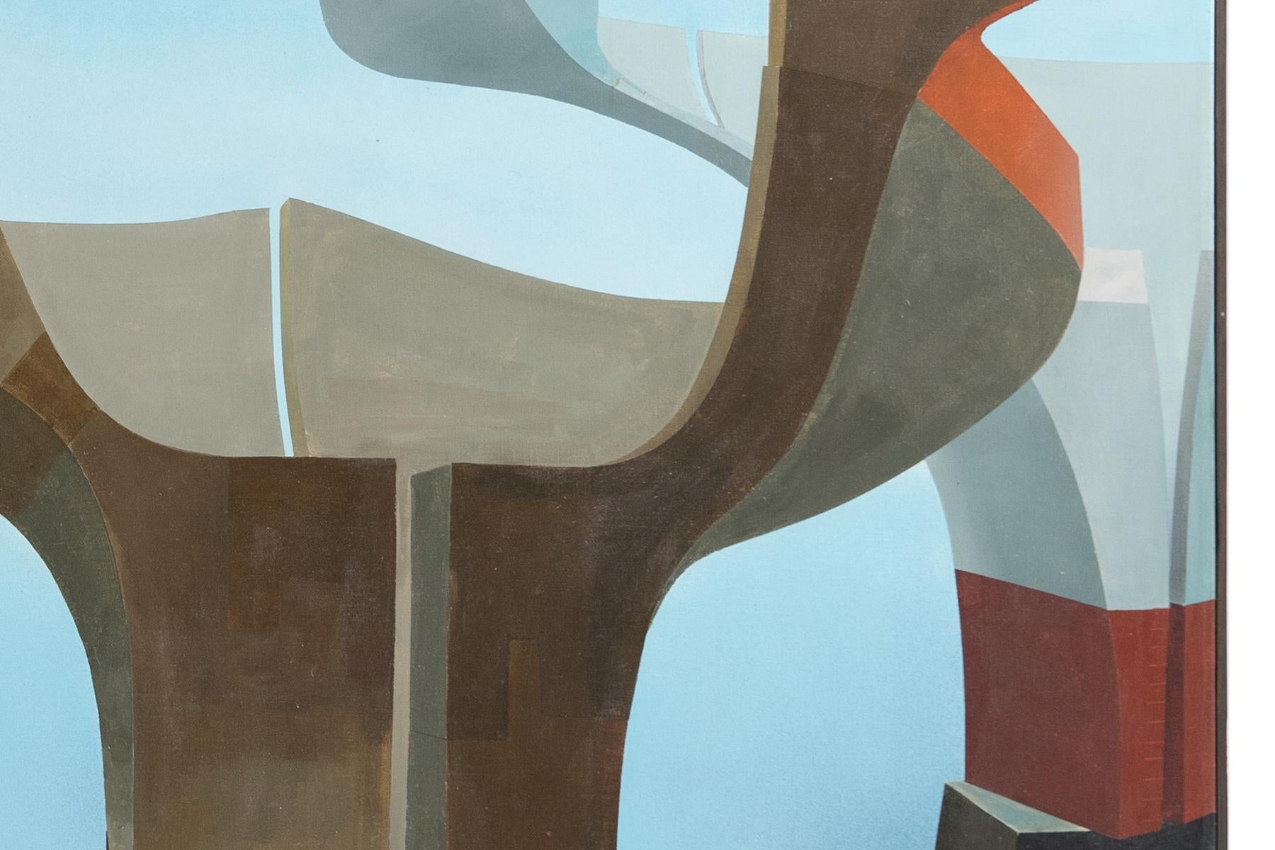 Jan Pethick oil on linen from 1971. Pethick is a Tucson painter, jewelry designer and sculptor. This is an early work that was originally exhibited with the noted Lanuzzi gallery.