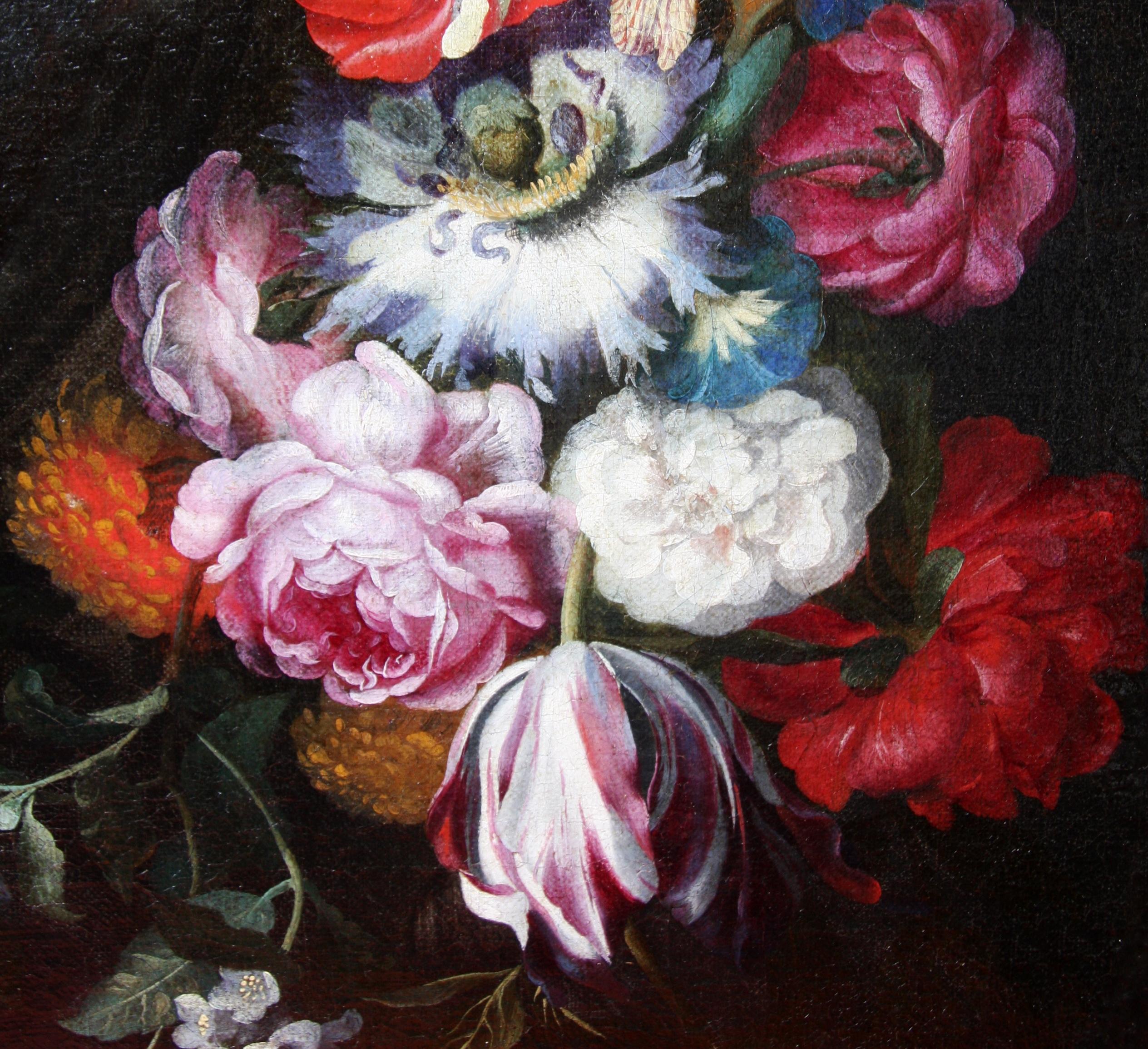 Nature morte de fleurs, Grisaille, Jeune fille, Jan Pieter Brueghel, Maître ancien, 17ème art 2