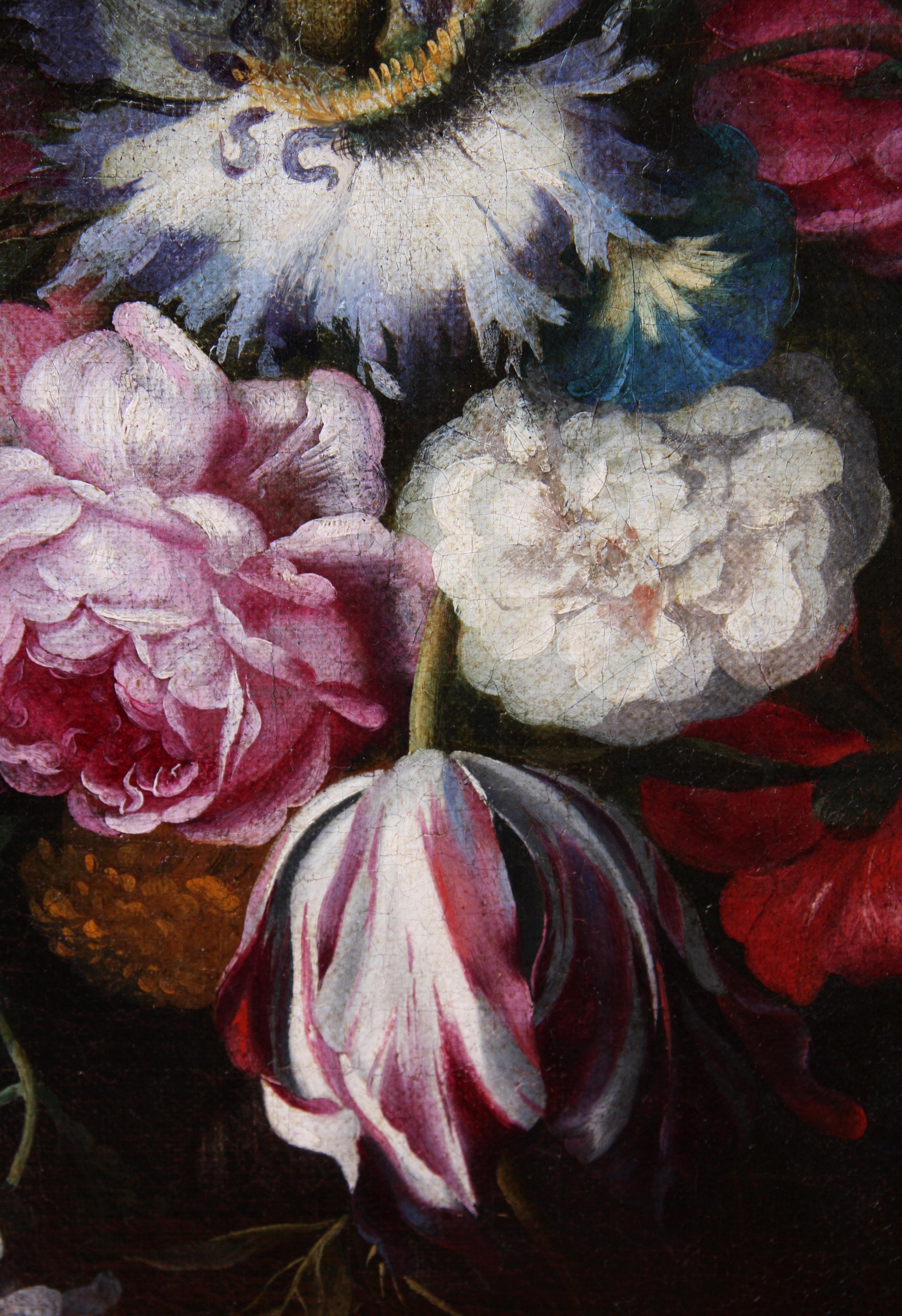Nature morte de fleurs, Grisaille, Jeune fille, Jan Pieter Brueghel, Maître ancien, 17ème art 4