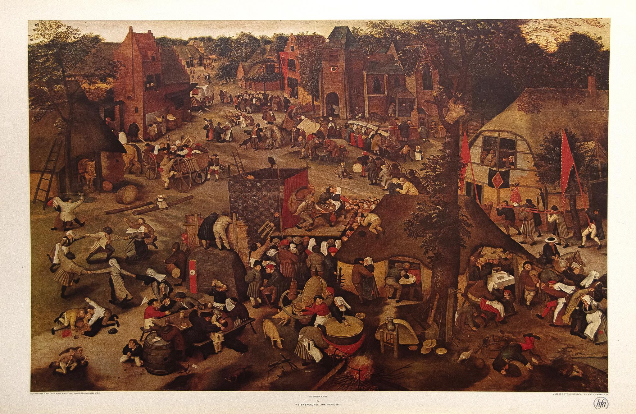 "Flemish Fair" by Jan Pieter Brueghel. Published by Haddad's Fine Arts. 