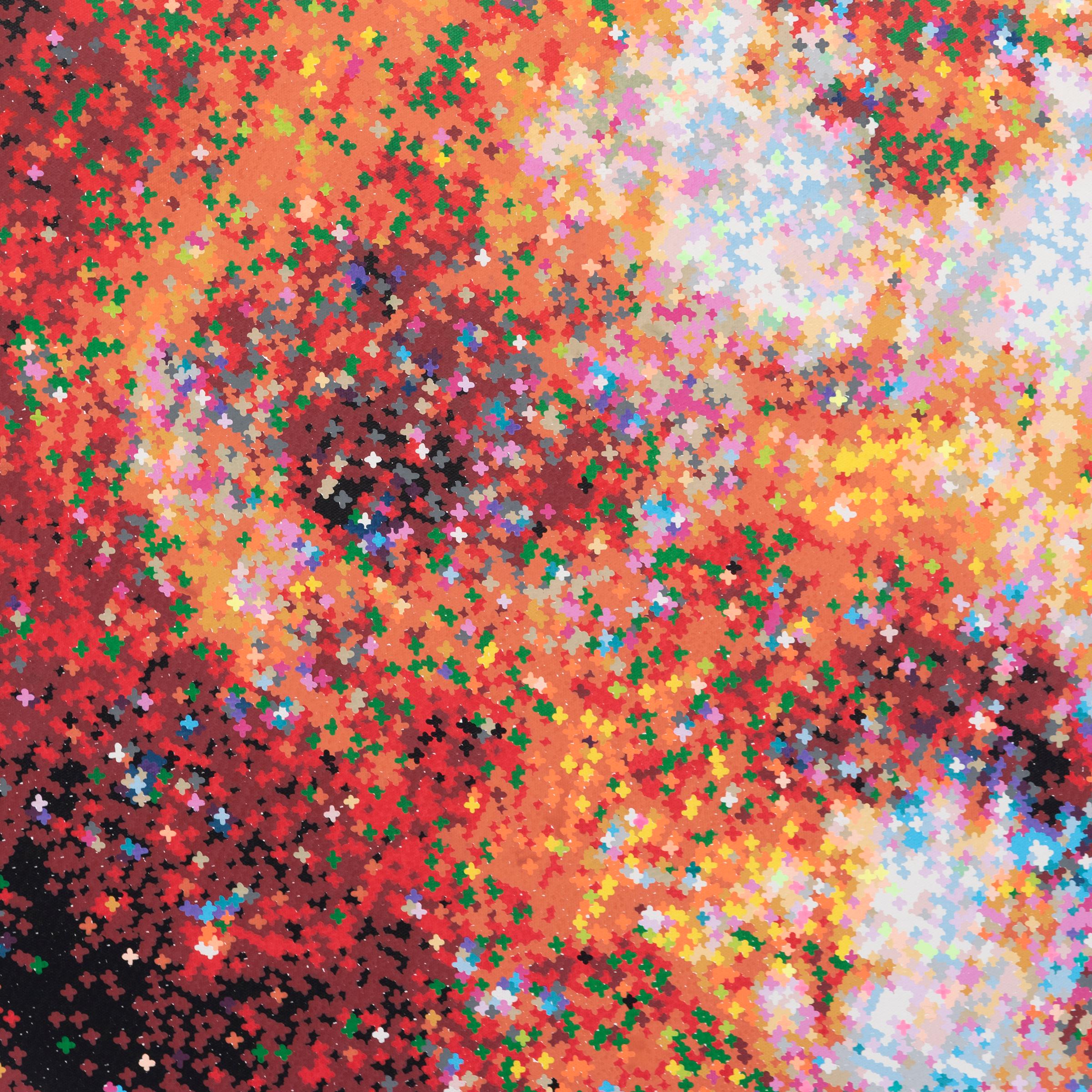 « Study for Tarantula Nebula », acrylique sur toile, 2021 - Géométrique abstrait Painting par Jan Pieter Fokkens