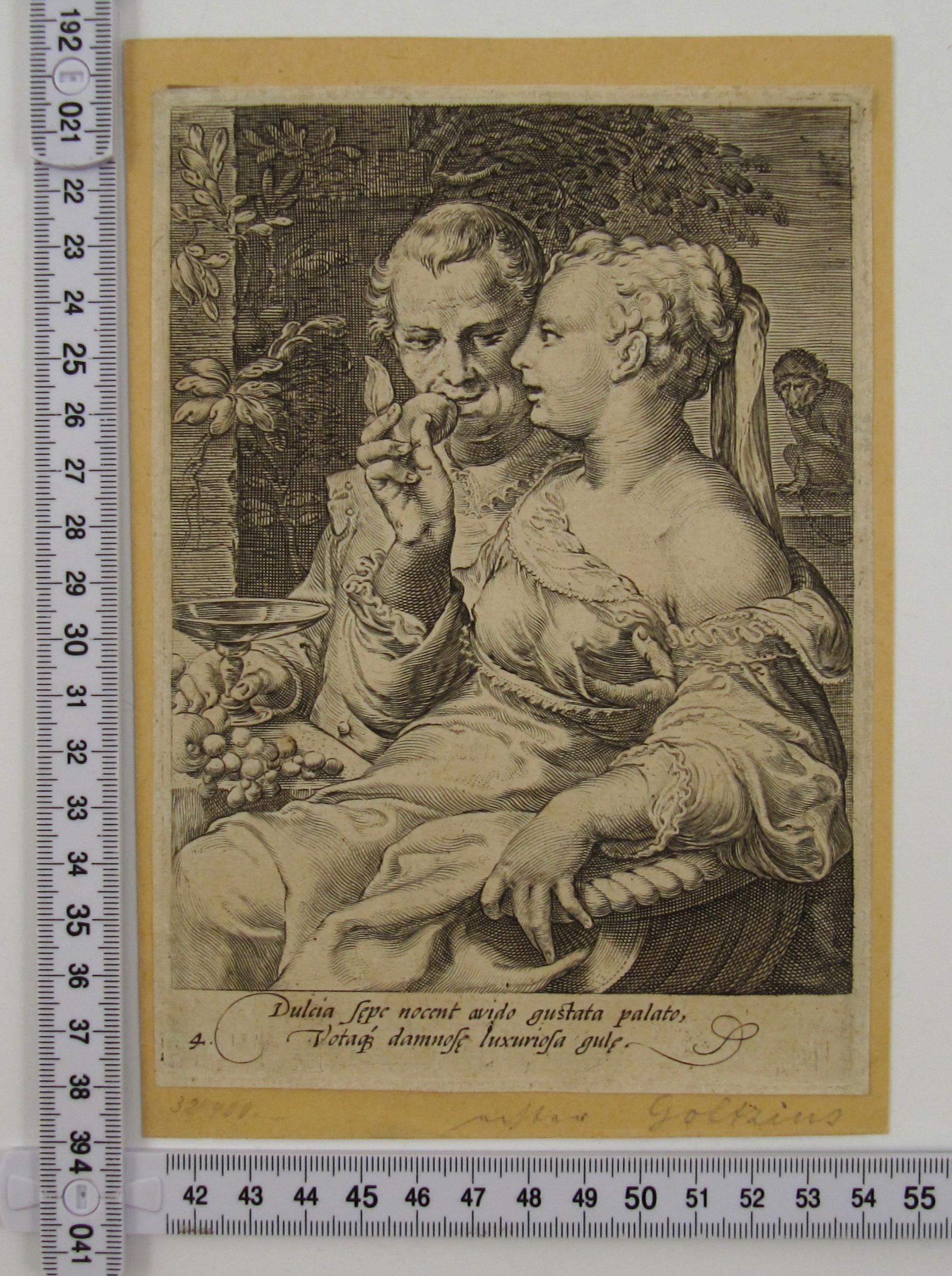 Jan P. Saenredam ( 1565-1607 ) - Taste , The Five Senses - 16thC Dutch Engraving For Sale 4
