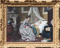 Jan PORTIELJE "Bedtime" Signed Portielje 'Lower Left'