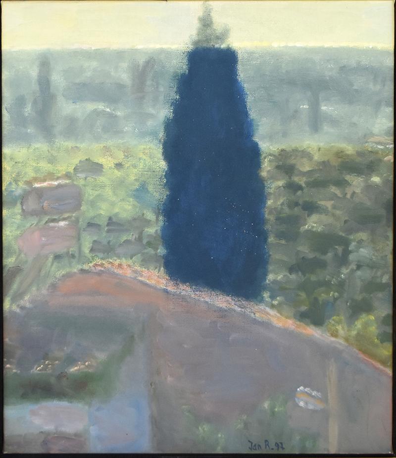 Jan Rauchwerger Landscape Painting - The Cypress Tree