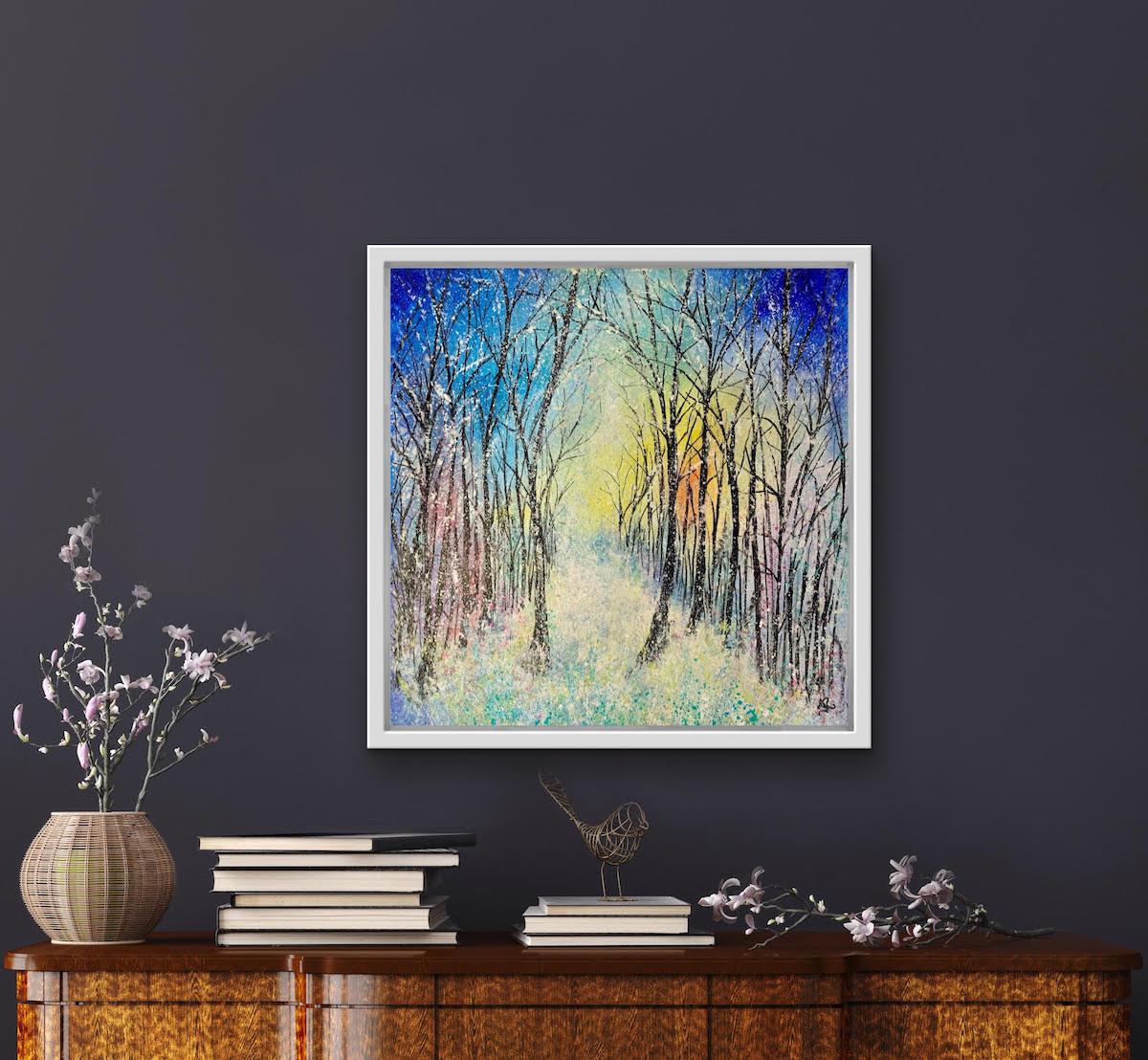 Woodland d'hiver de Jan Rogers, art contemporain, art original, art floral en vente 1