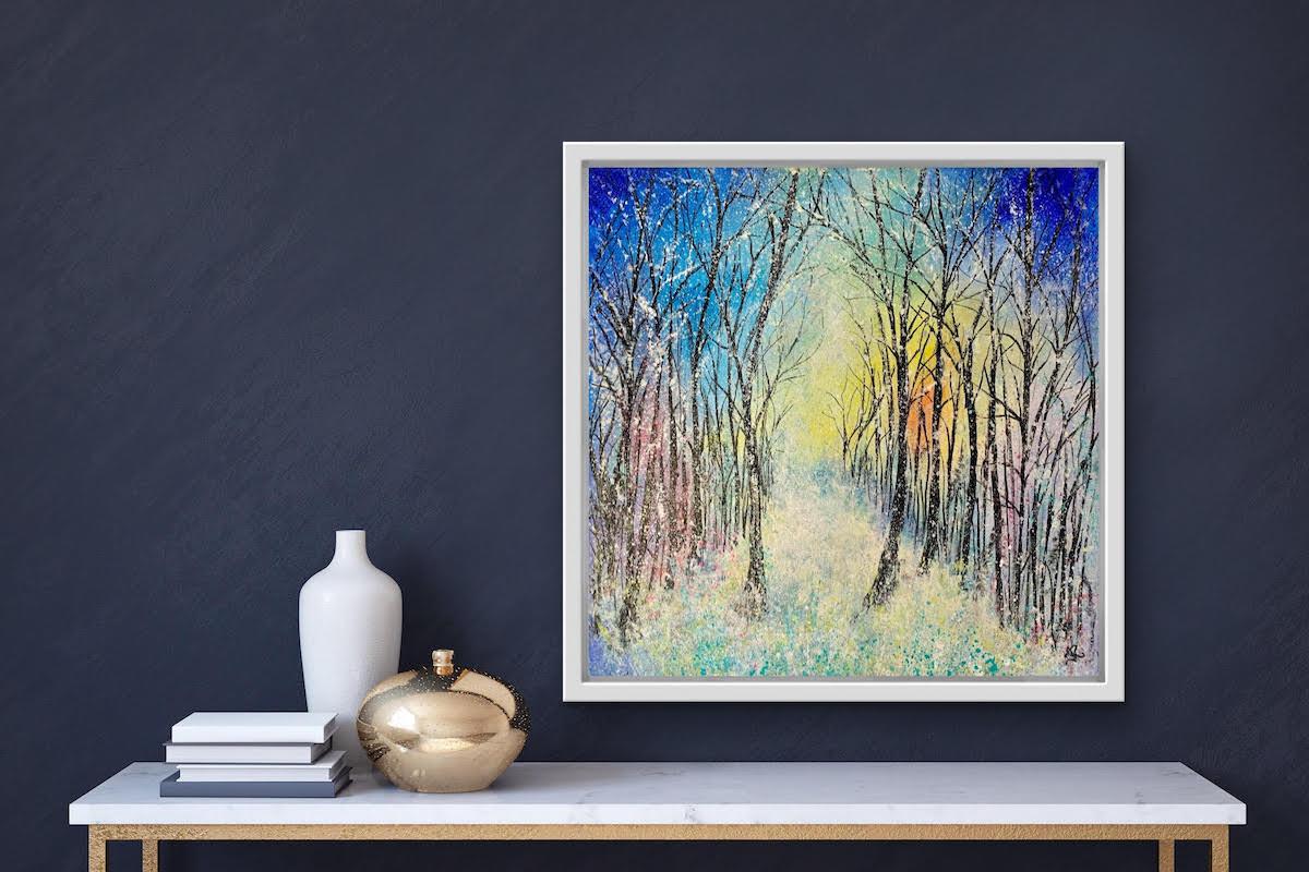 Woodland d'hiver de Jan Rogers, art contemporain, art original, art floral en vente 7