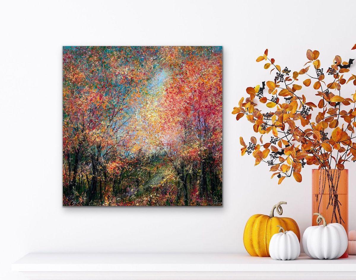 Autumn at Elnup Wood, Jan Rogers, Art de paysage contemporain, art d'origine en vente 1