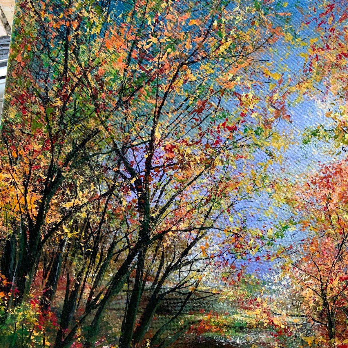 Autumn Blaze Fairy Glen par Jan Rogers, paysage contemporain, art forestier en vente 1