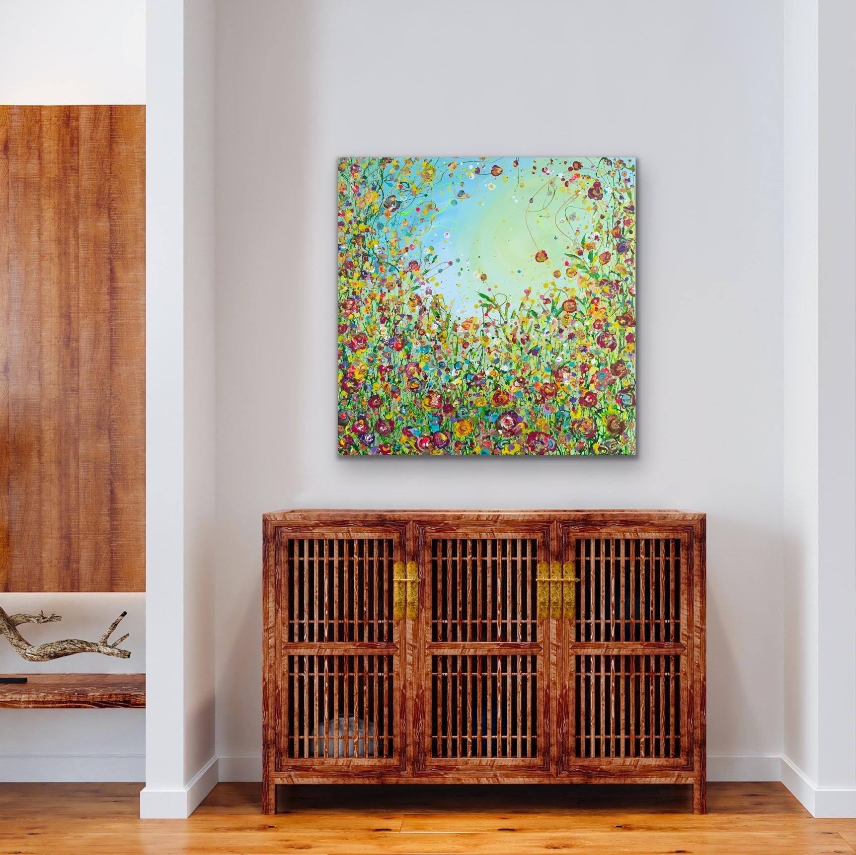 Una ráfaga de flora silvestre, arte floral, arte de la pradera, arte asequible, arte original - Painting de Jan Rogers
