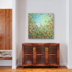 A Flurry of Wild Flora, original painting, floral art, abstract, landscape