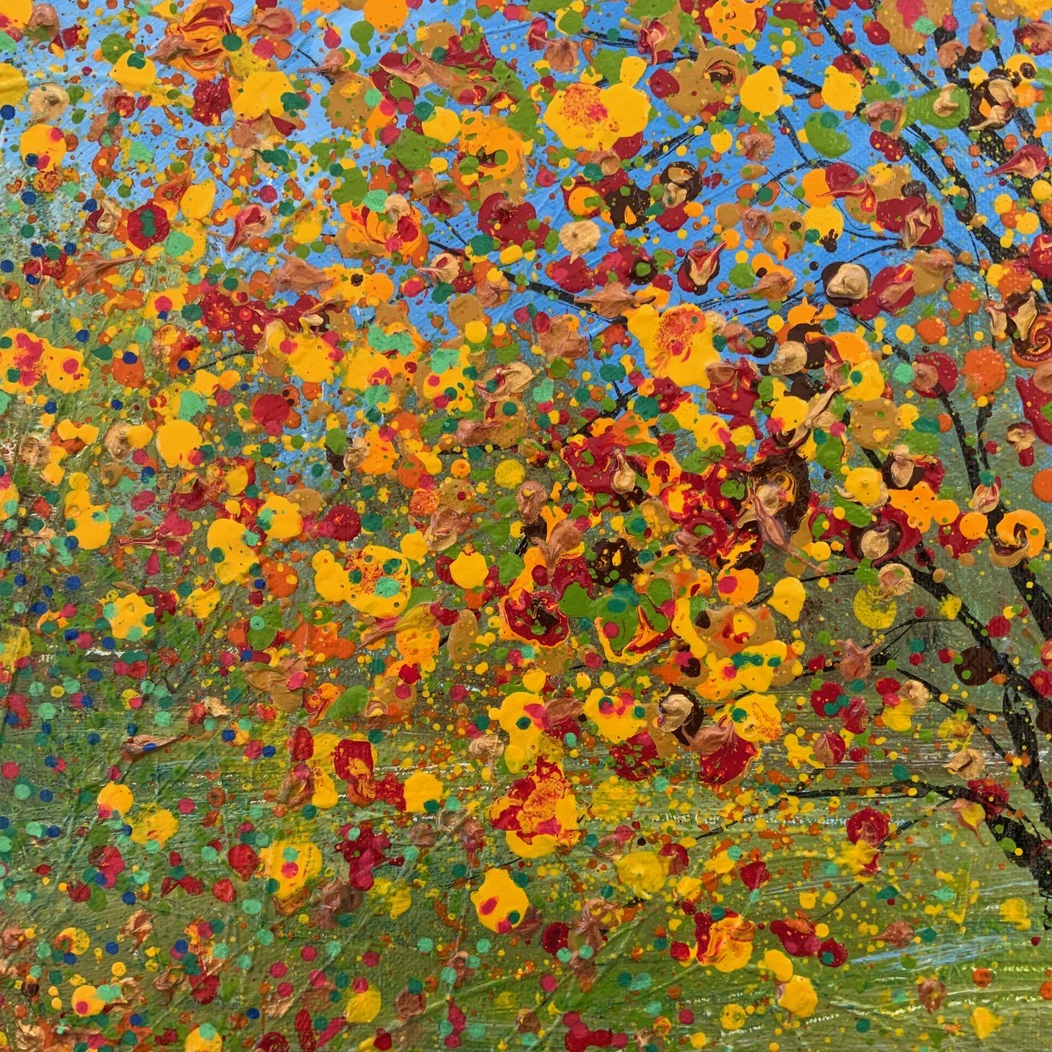 Abstract Autumnal Blossom, Jan Rogers, Bright Landscape Painting, Tree Art 3