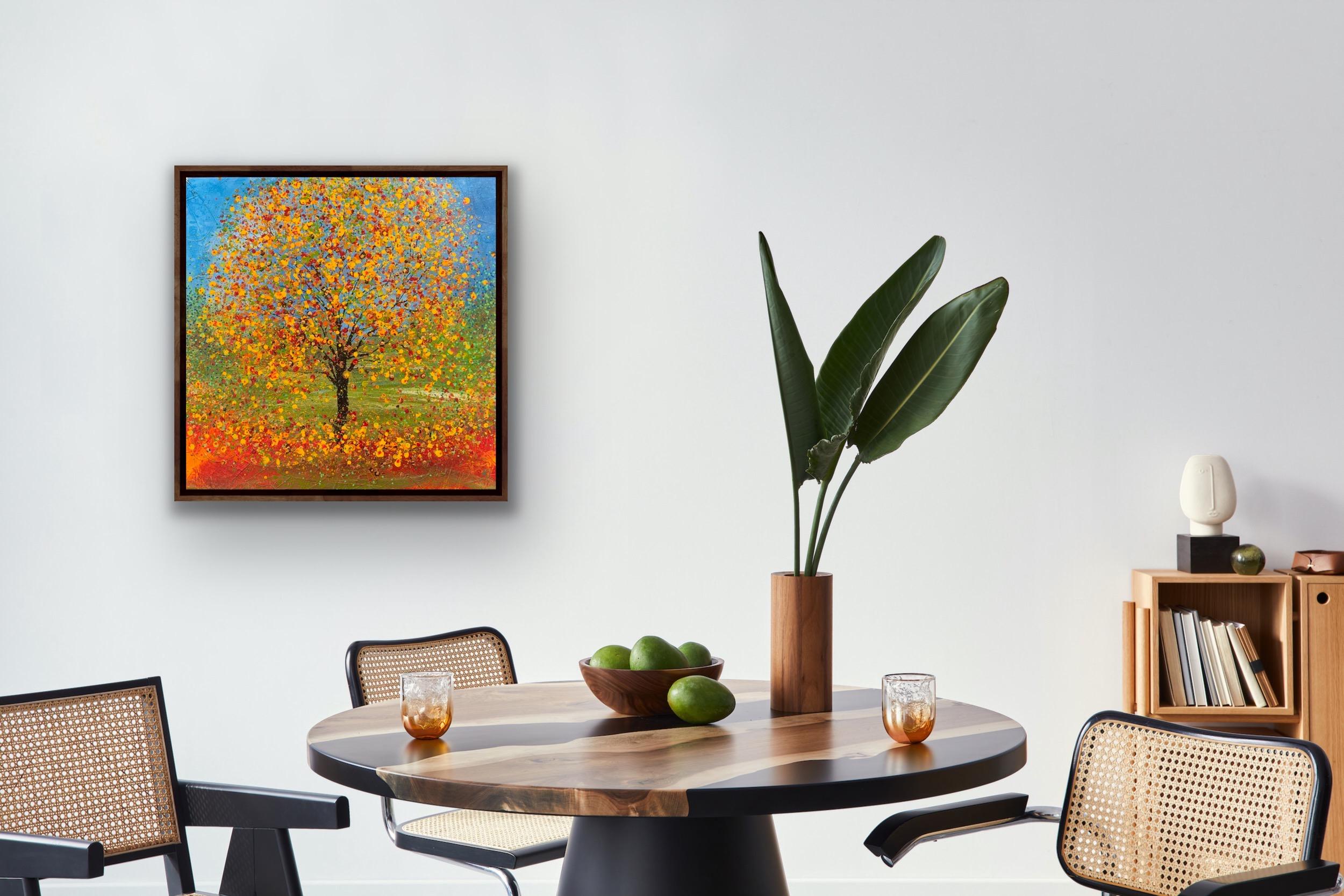 Abstract Autumnal Blossom, Jan Rogers, Bright Landscape Painting, Tree Art 5
