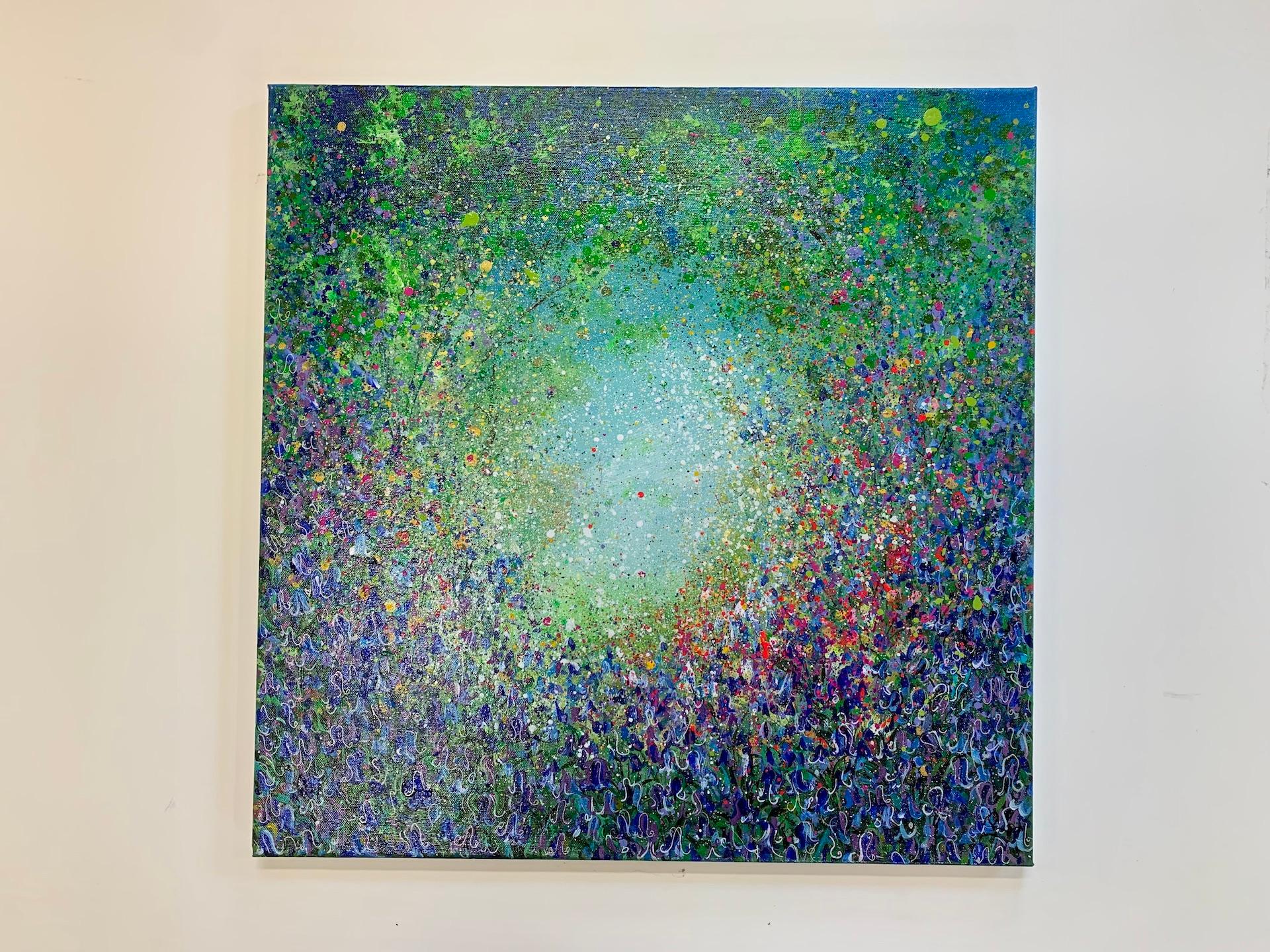 Campanule astratte rosa - Painting di Jan Rogers