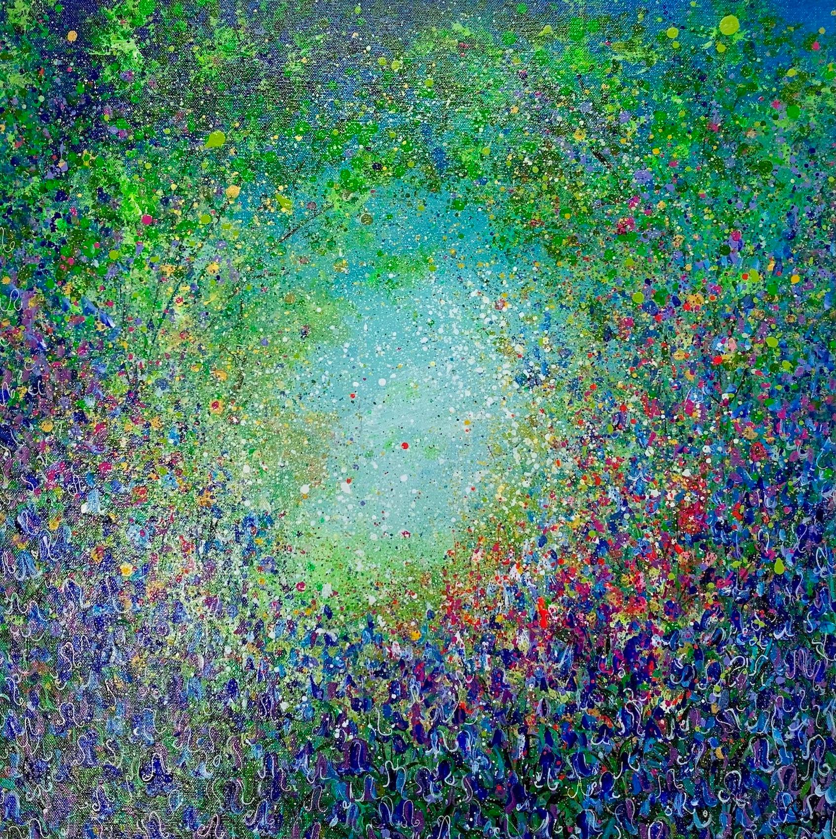 Abstract Painting di Jan Rogers - Campanule astratte rosa