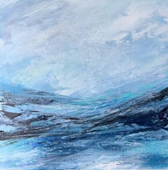 Astratto a Caldey IV, Paesaggio originale, pittura di paesaggio marino, arte a prezzi accessibili